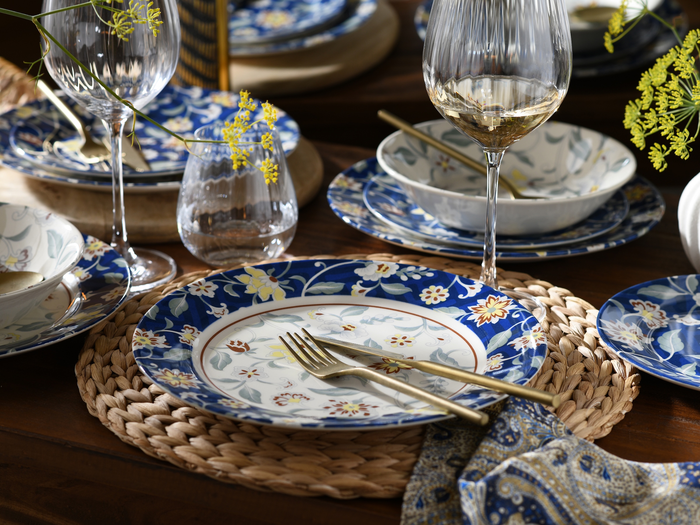 CreaTable Teller-Set »Odessa, Teller Set 12-tlg« Blumendekor