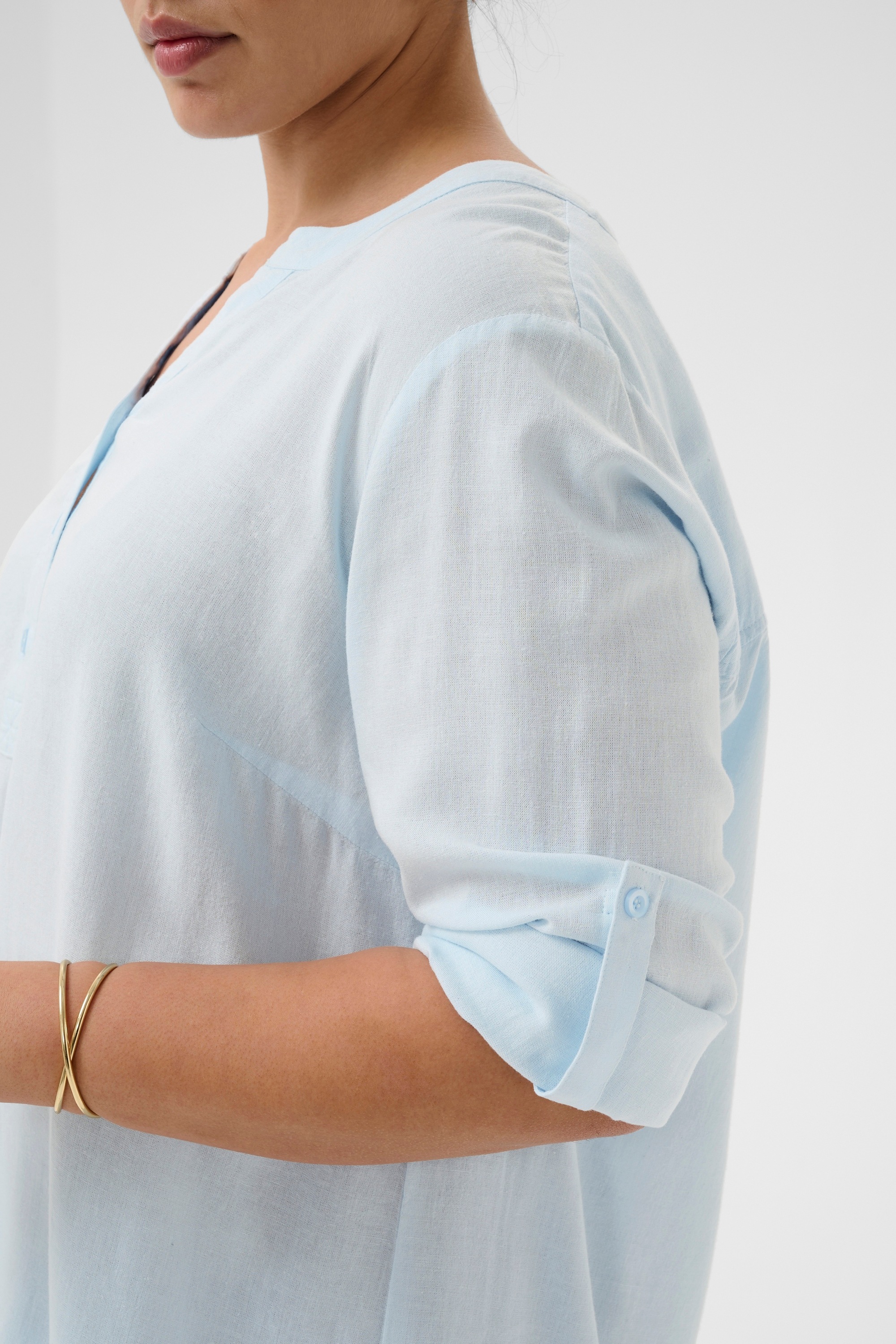 KAFFE Curve Langarmbluse »Damen Bluse langarm KCmille«