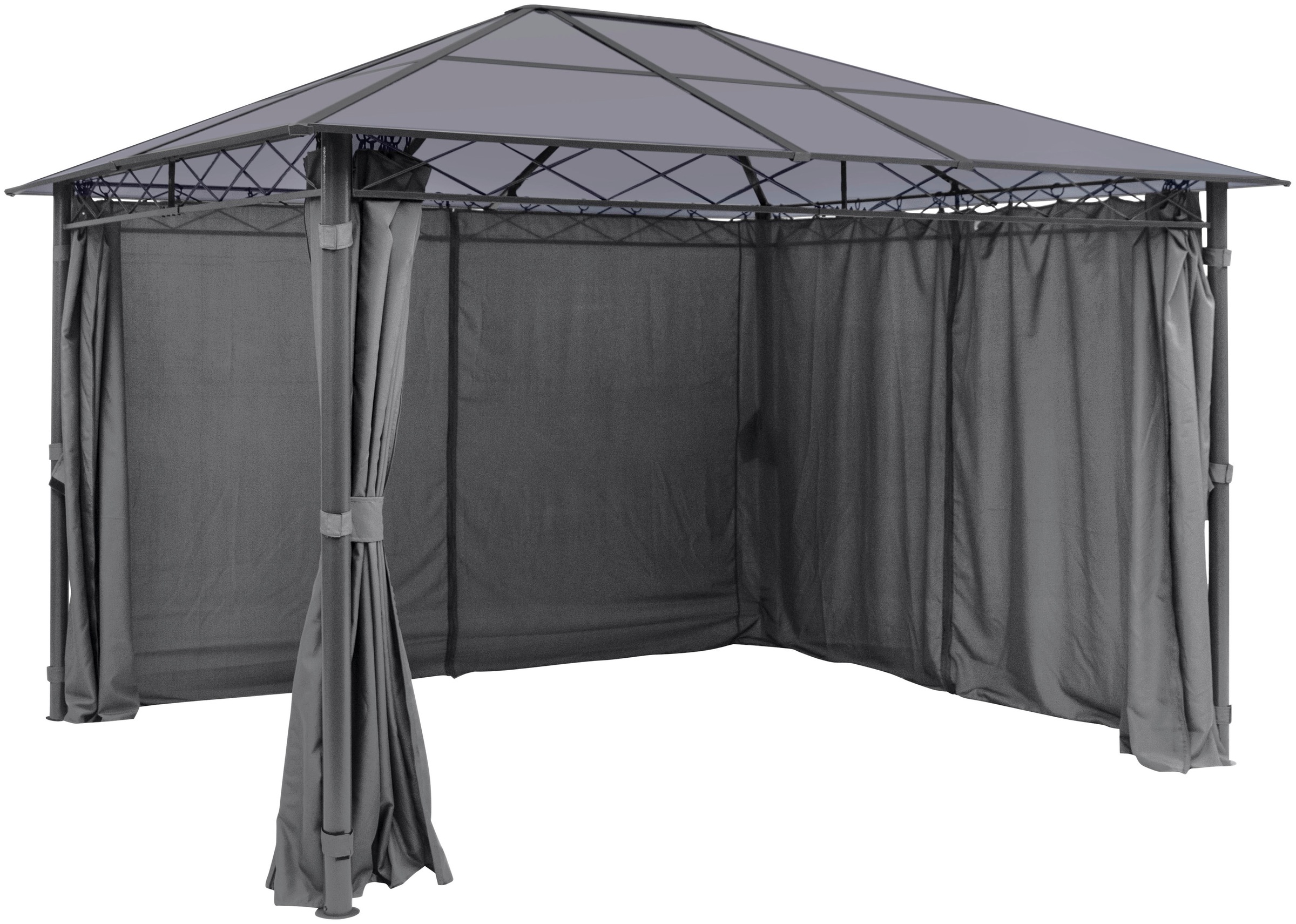 KONIFERA Pavillon »Nizza«, 360x300 cm, Stahlgestell, Polycarbonat-Dachplatten, inkl. Moskitonetze
