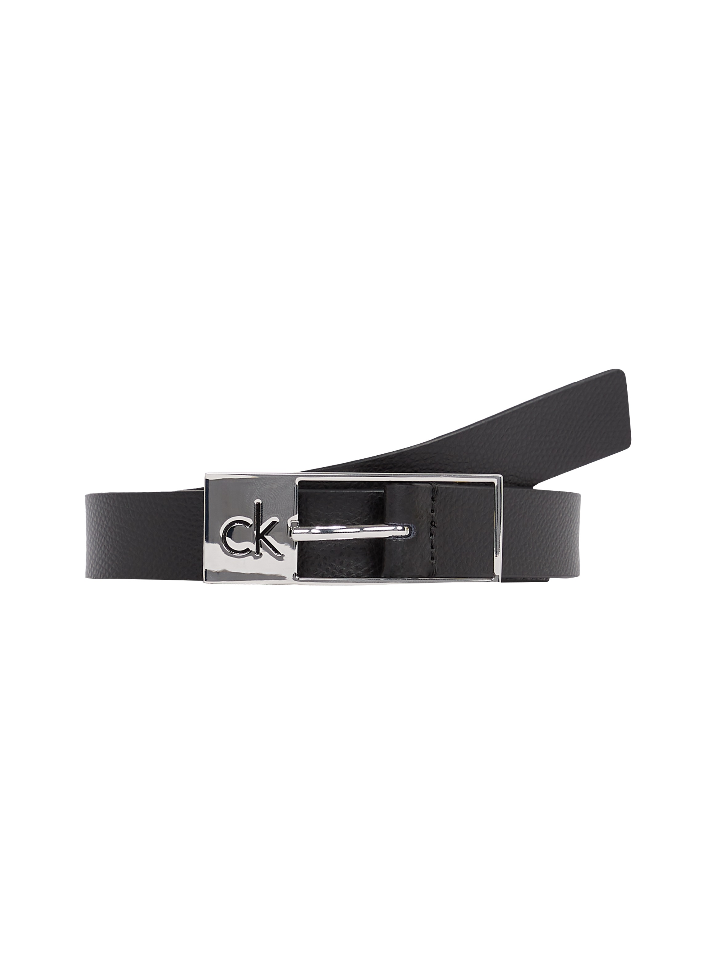 Calvin Klein Ledergürtel »CK CUT SQUARE BUCKLE 2.0_CAVIAR«, Logoprägung, Einfachdornschließe
