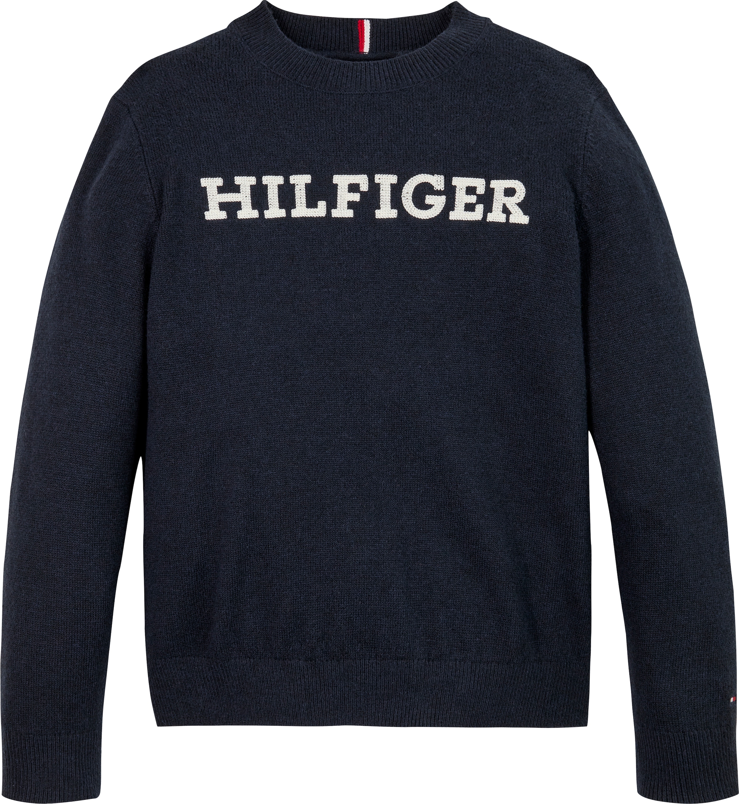 TOMMY HILFIGER Strickpullover »MONOTYPE REGULAR SWEATER«, Baby bis 2 Jahre; mit aufgesticktem Logo