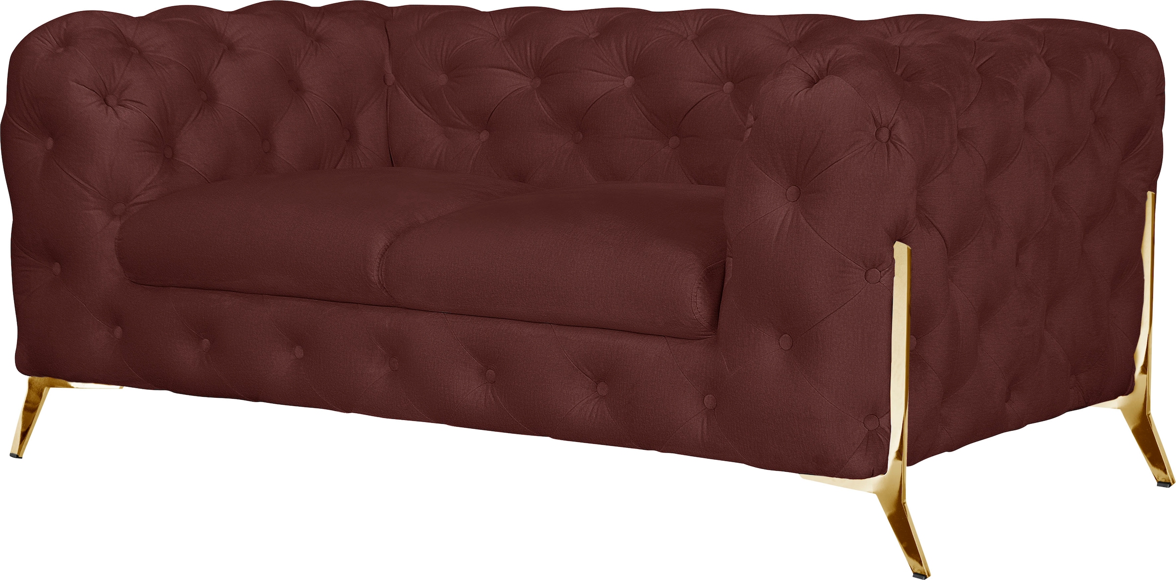 Leonique Chesterfield-Sofa »Amaury«, aufwändige Knopfheftung, moderne Chesterfield Optik, Fußfarbe wählbar