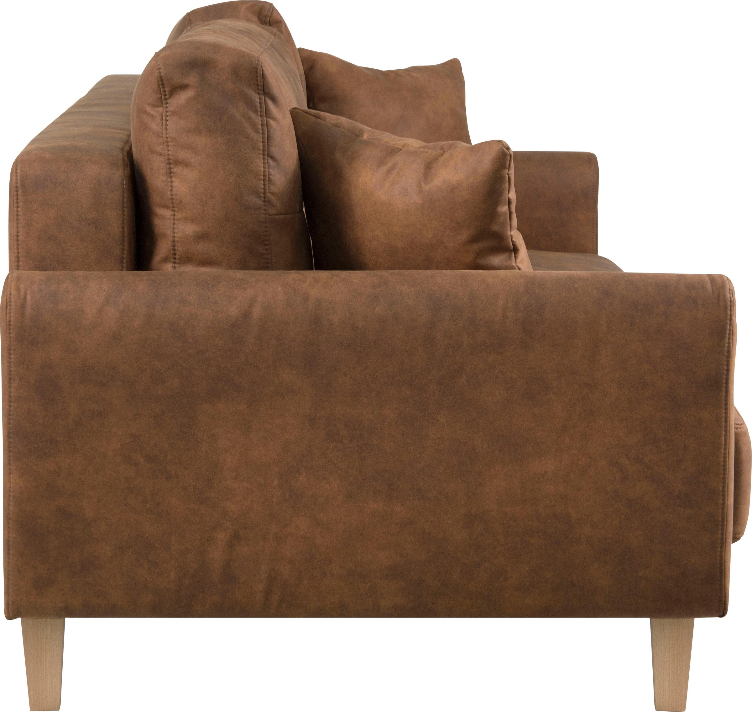 Home affaire 3-Sitzer »TRIPLO optionale Schlafsofa mit Bettkasten, Maße B/T/H: 215/100/89 cm«, Wahlweise Bettfunktion - Liegefläche 145x191 cm, Rücken-, Zierkissen