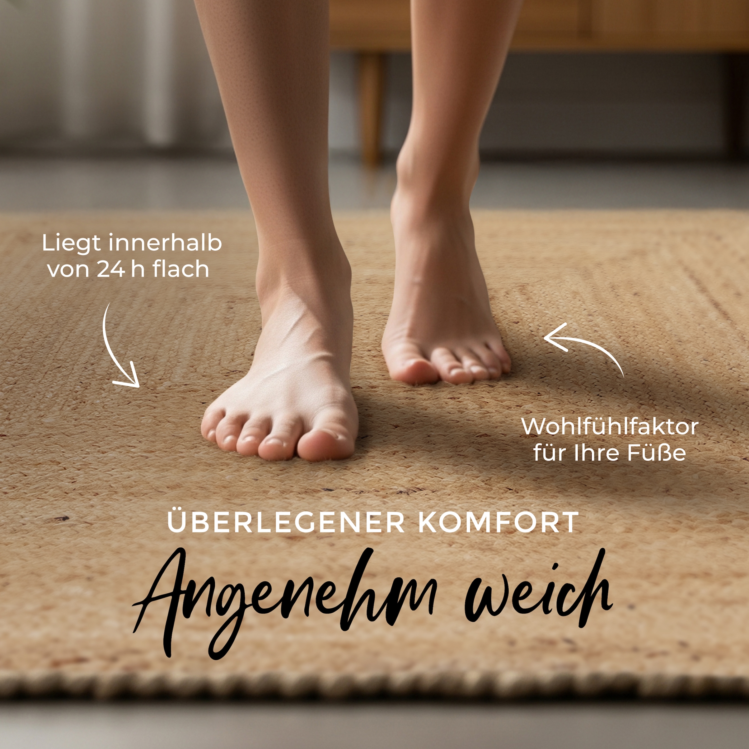 carpetfine Teppich »Nele Juteteppich Naturfaser«, rechteckig, 6 mm Höhe, geflochtener Wendeteppich aus 100% Jute, quadratisch und als Läufer