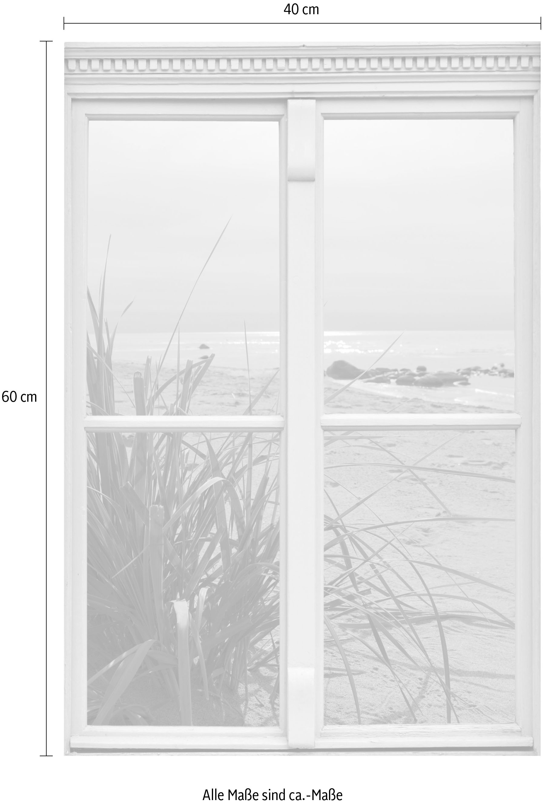 queence Wandsticker »Strand«, Wandsticker, Wandbild, selbstklebend, 3D, Fenster