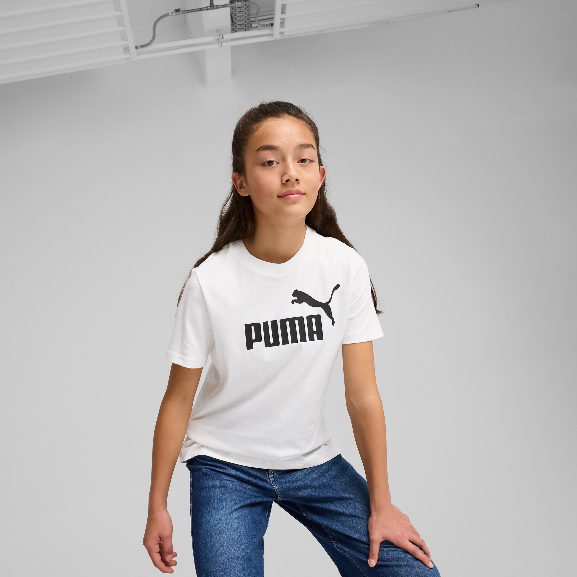 PUMA T-Shirt »ESS NO. 1 LOGO TEE G« Regular Fit, Kurzarm, für Jugendliche, Rundhalsausschnitt