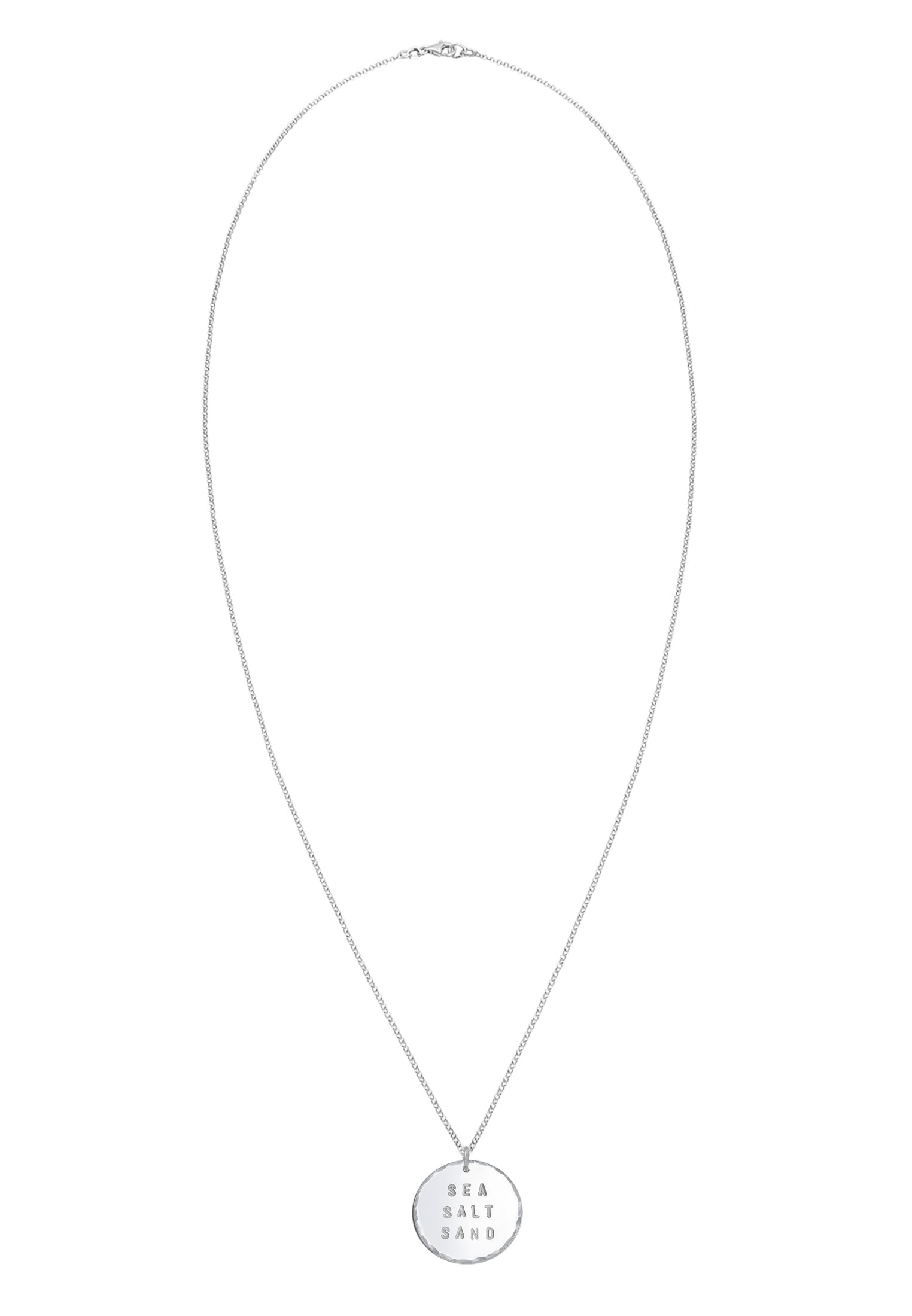 Elli Lange Kette »Halskette Sommer Sea Salt Sand Wording Plättchen 925 Silber«