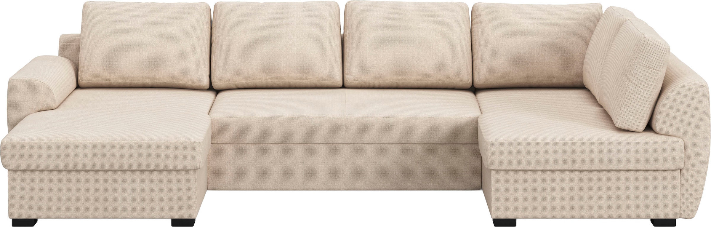 COTTA Wohnlandschaft »Drift U-Form Recamiere, Breite 327 cm« optional auch mit Schlaffunktion, Wellenunterfederung