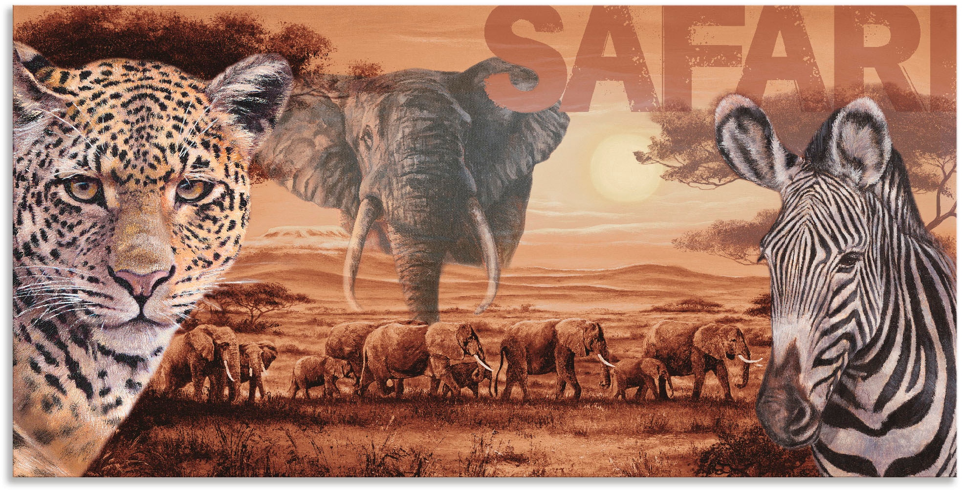 Artland Wandbild »Safari«, Wildtiere, (1 als Leinwandbild, versch. in auf Alubild, kaufen Poster oder Rechnung Größen Wandaufkleber St.)