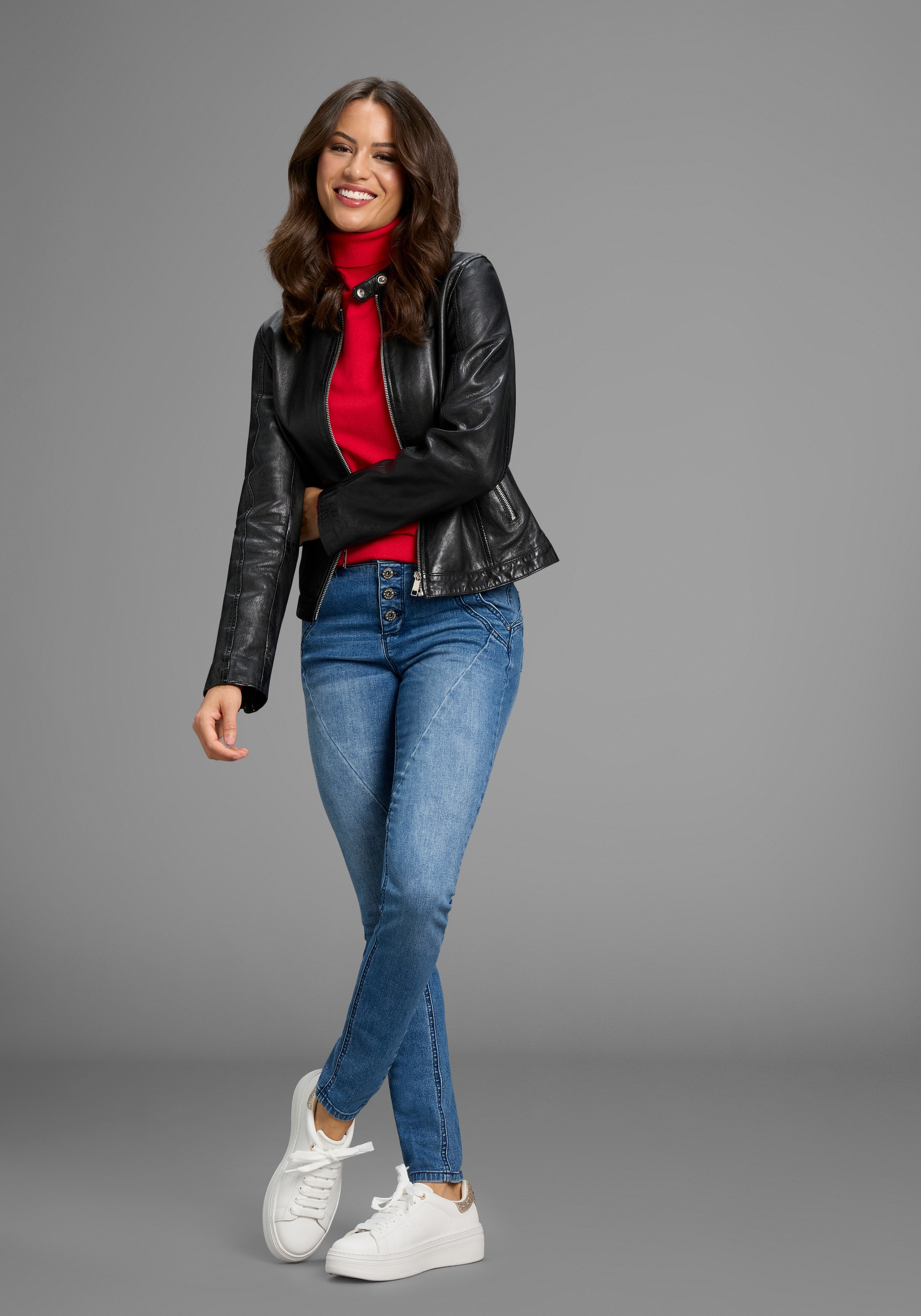 Bruno Banani Skinny-fit-Jeans, mit schrägen Nähten - NEUE KOLLEKTION