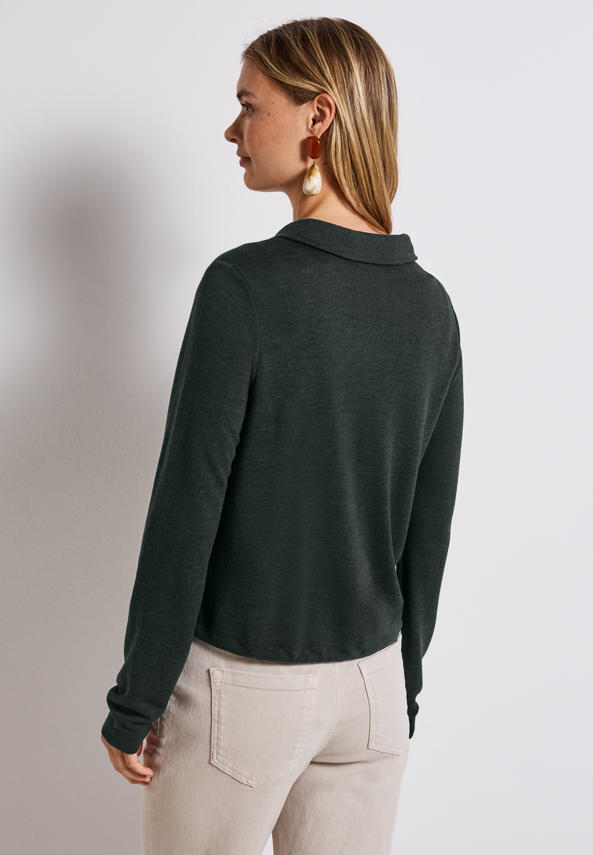 STREET ONE Strickjacke, mit Hemdkragen und Knopfleiste