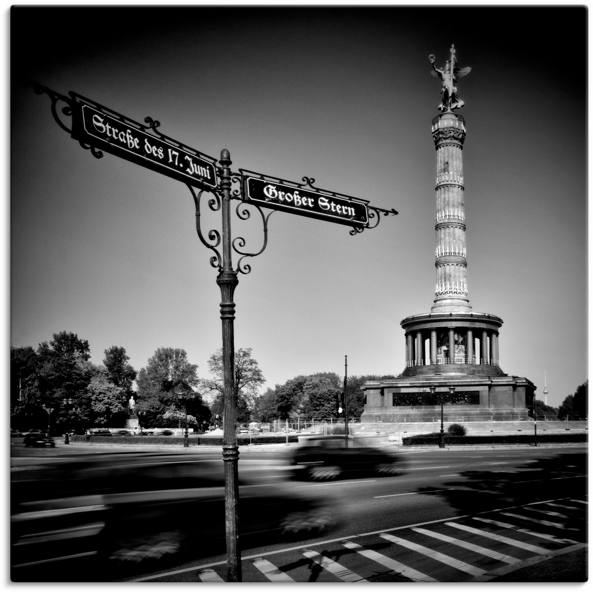 Leinwandbild »Berlin Siegessäule III«, Gebäude, (1 St.), auf Keilrahmen gespannt