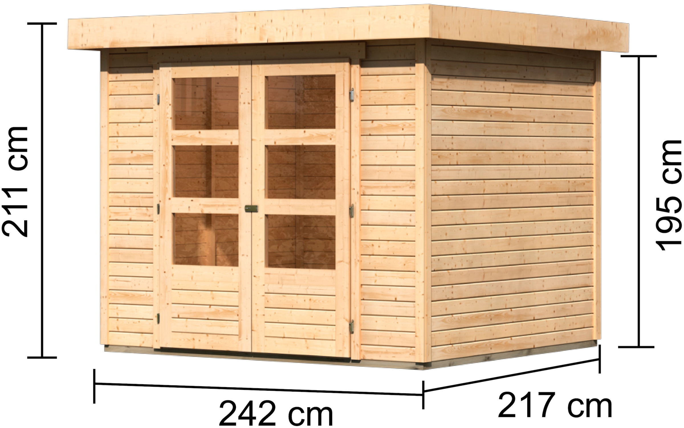 Karibu Gartenhaus »Arnis 3« naturbelassen oder terragrau