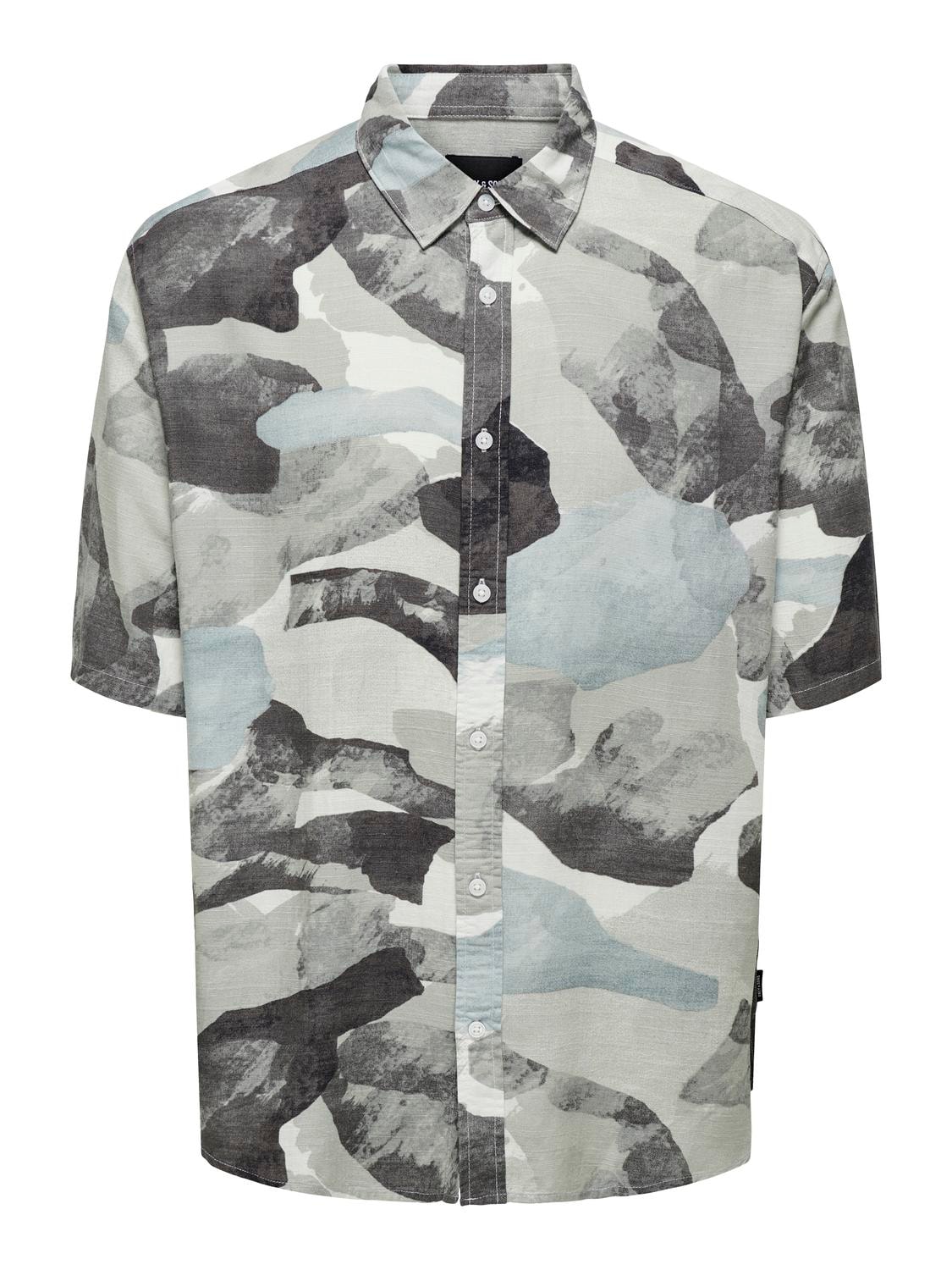 ONLY & SONS Leinenhemd »ONSBUD LIFE SS RLX AOP LINEN SHIRT NOOS«