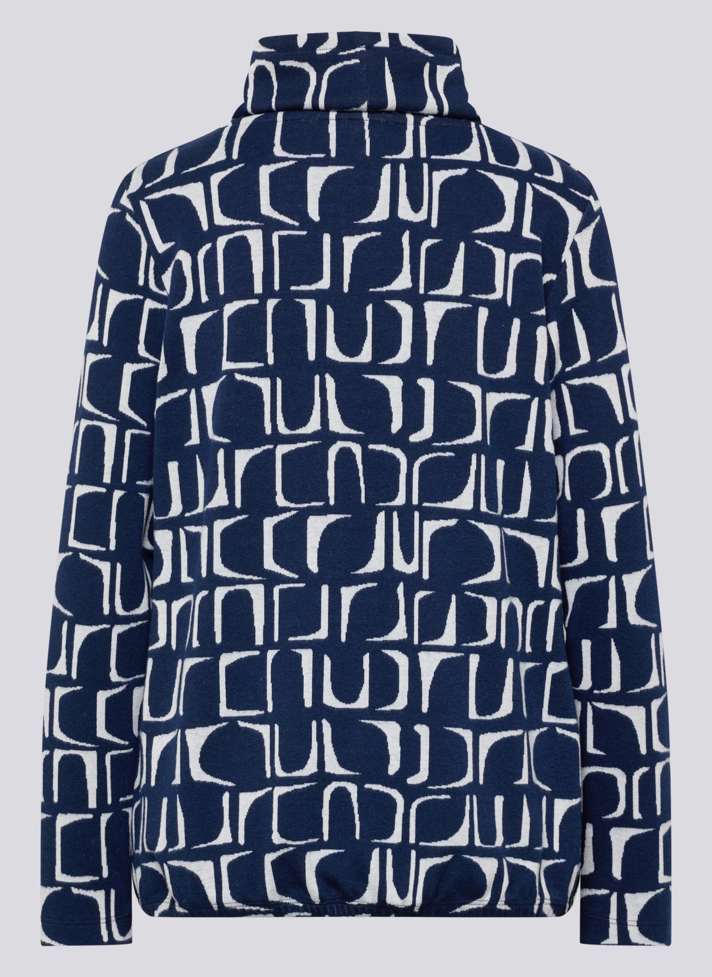 Rabe Langarmshirt mit grafischem Muster und gerafftem Kragen mit Kordelzug