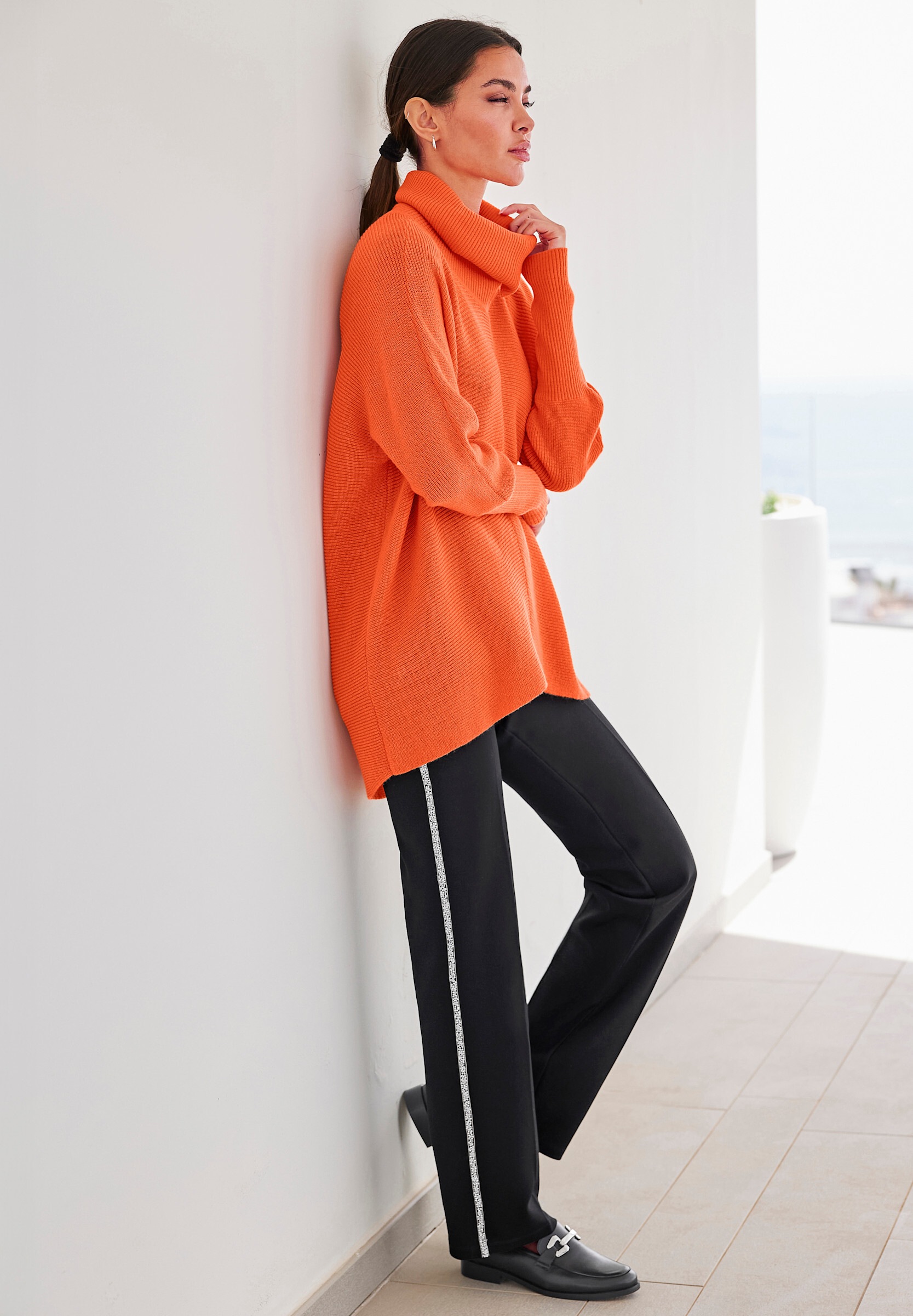 heine Strickpullover »Pullover Rollkragenpullover mit Fledermaus-Ärmel«