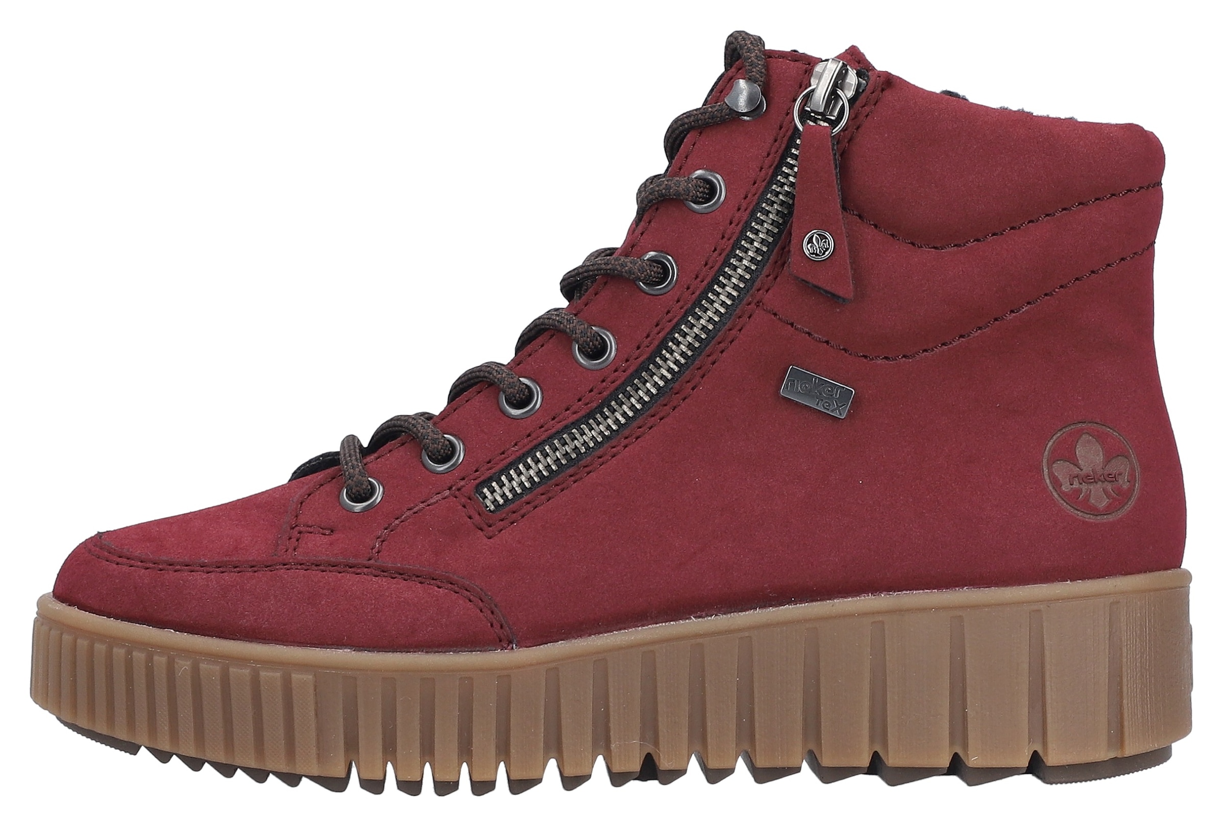 Rieker Winterboots  Plateaustiefelette, Schnürboots mit Warmfutter und TEX-Ausstattung