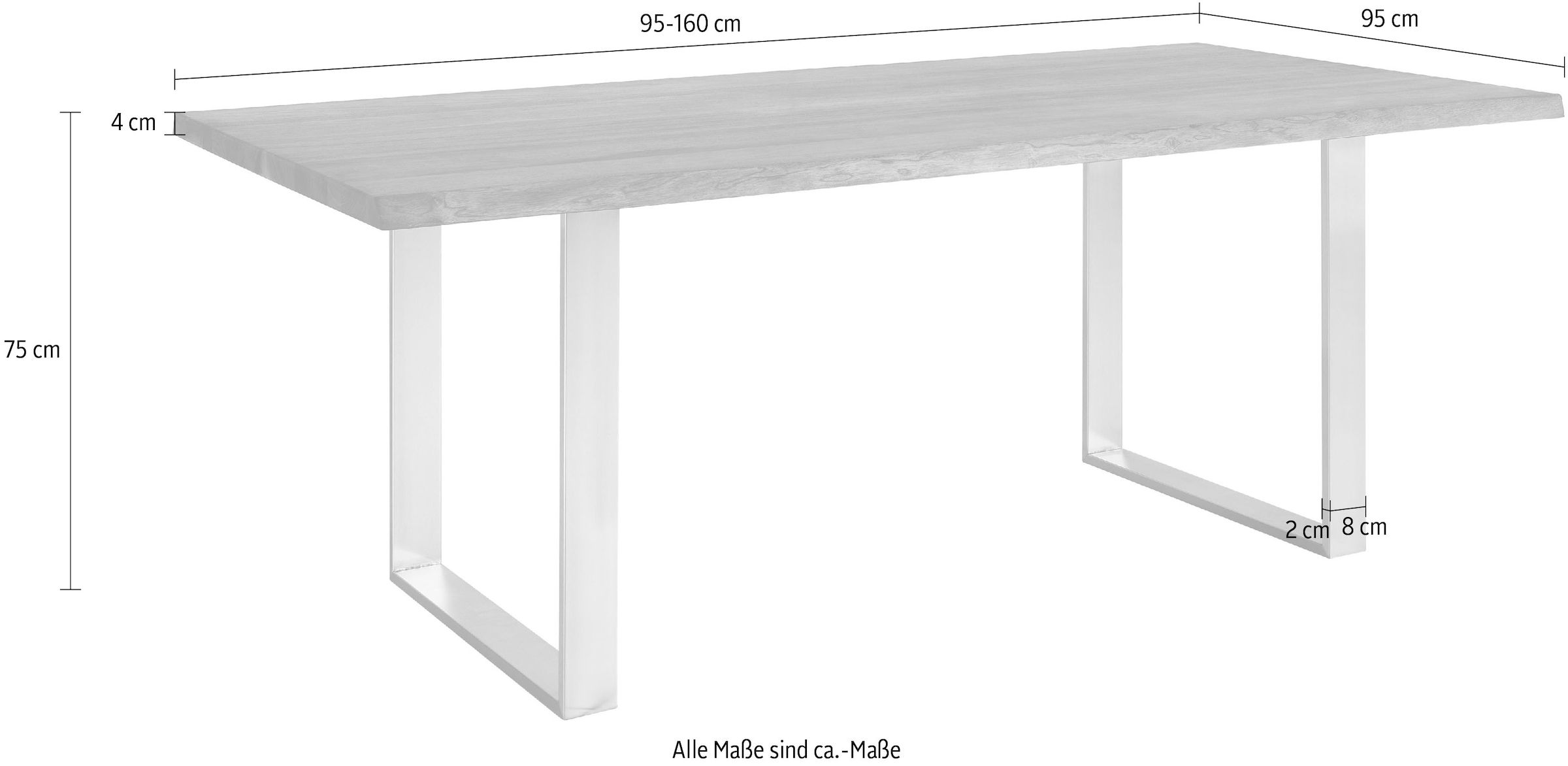 whiteoak Esstisch, extravagantes Design in hochwertiger Qualität