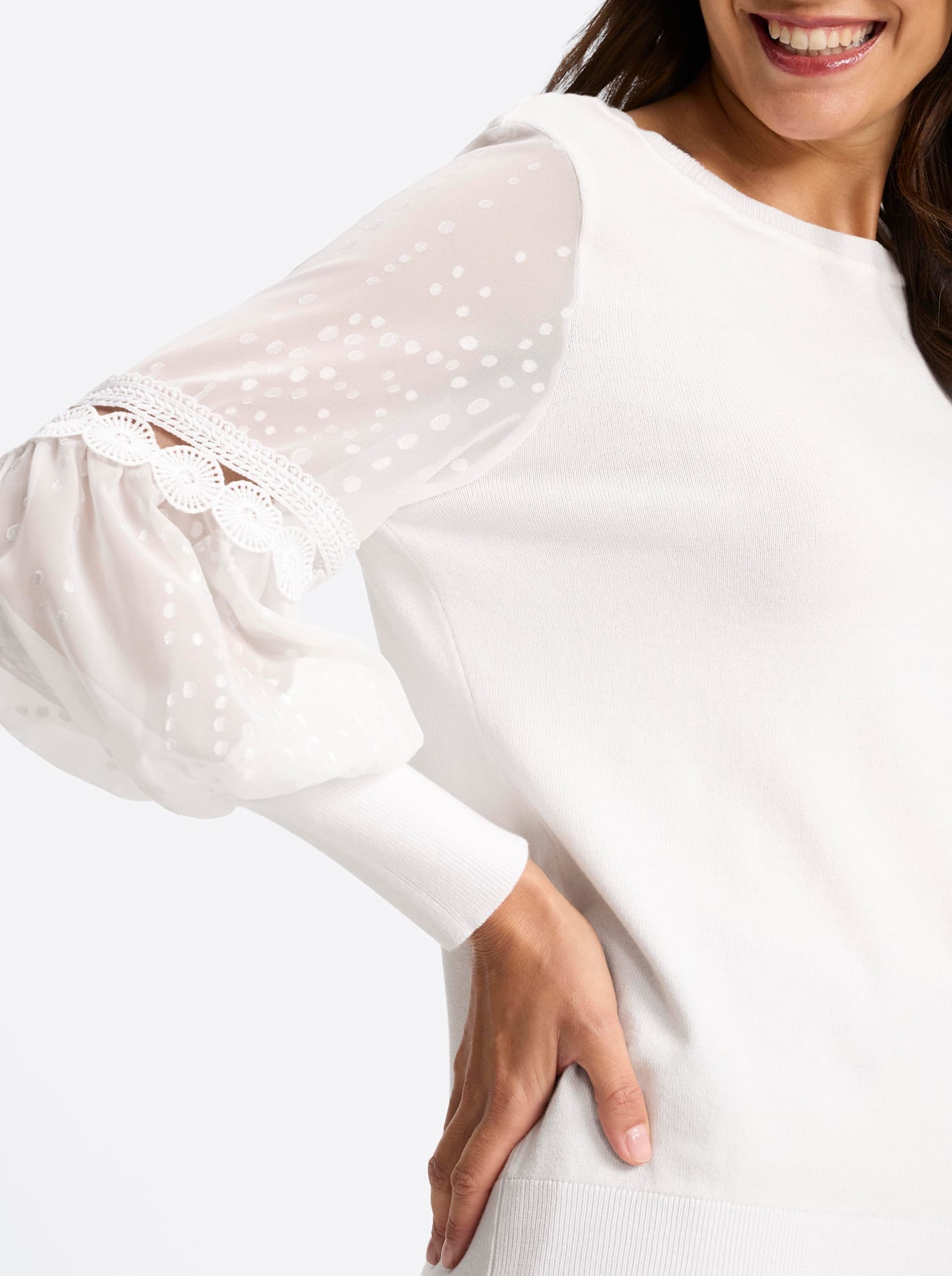 Lady Rundhalspullover »Feinstrick-Pullover«