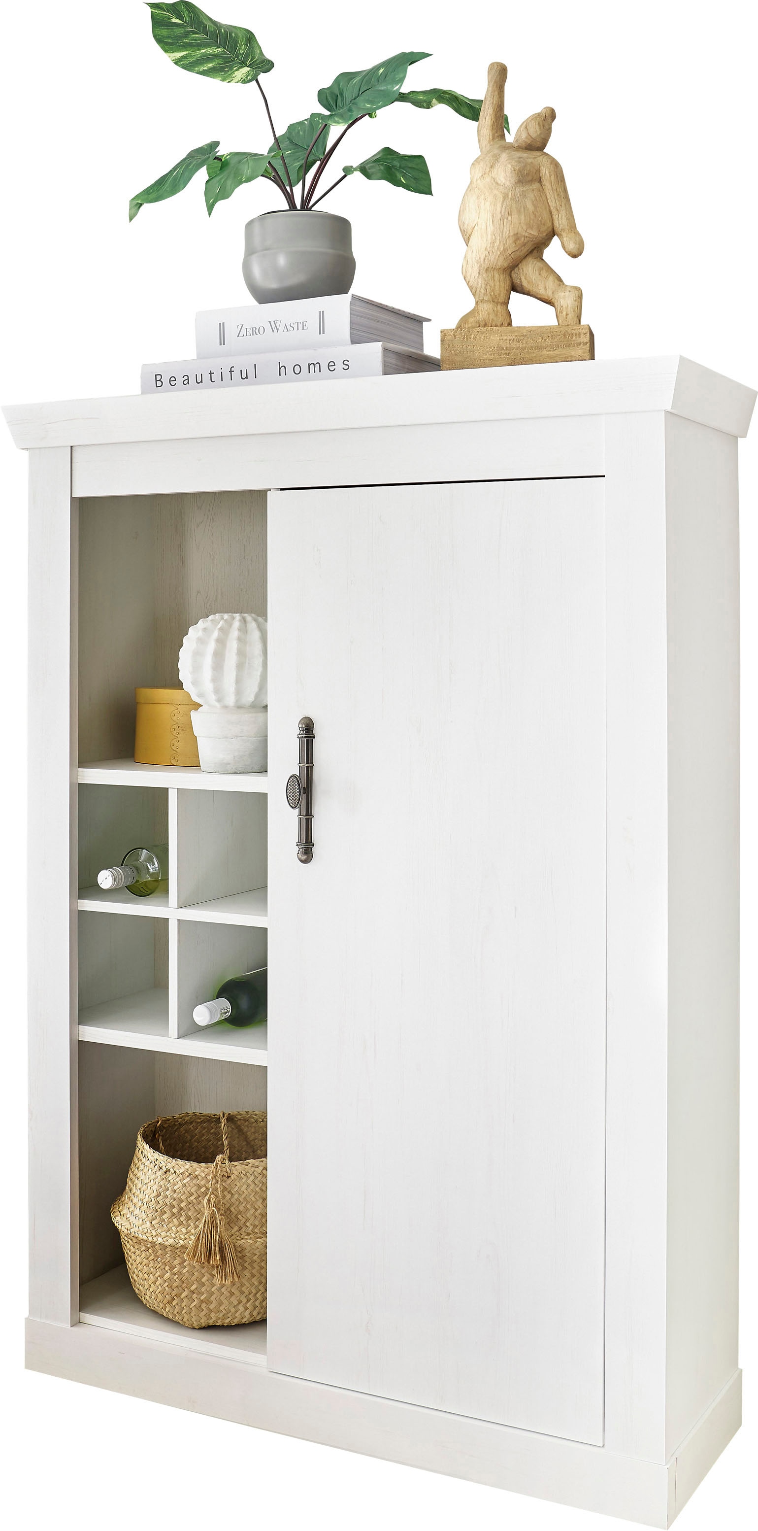 Home affaire Highboard »RAVENNA«, im romantischen Landhausstil, Griffe aus Metall, Höhe 146 cm