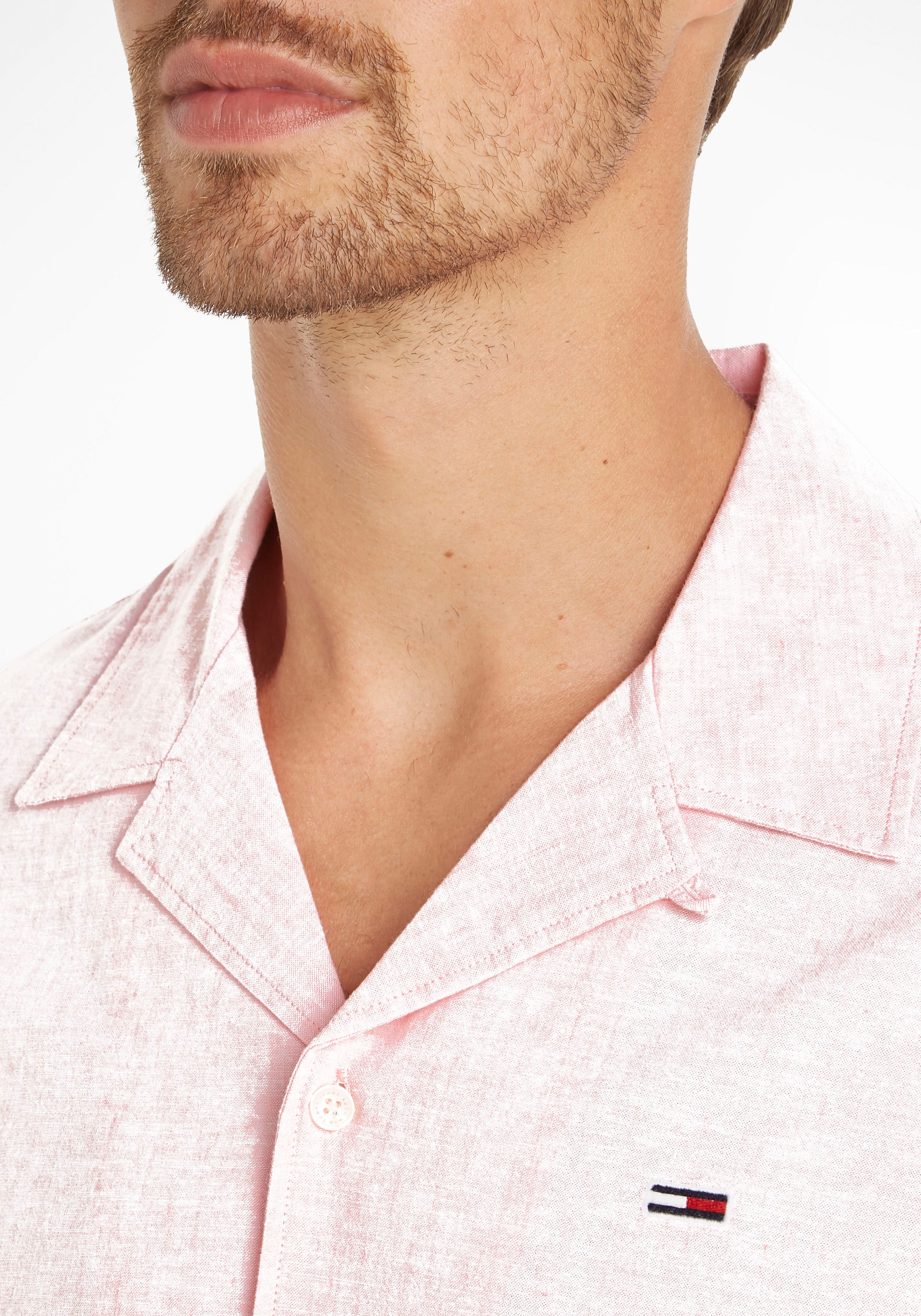 Tommy Jeans Plus Kurzarmhemd »TJM LINEN BLEND CAMP SHIRT EXT«, Große Größen