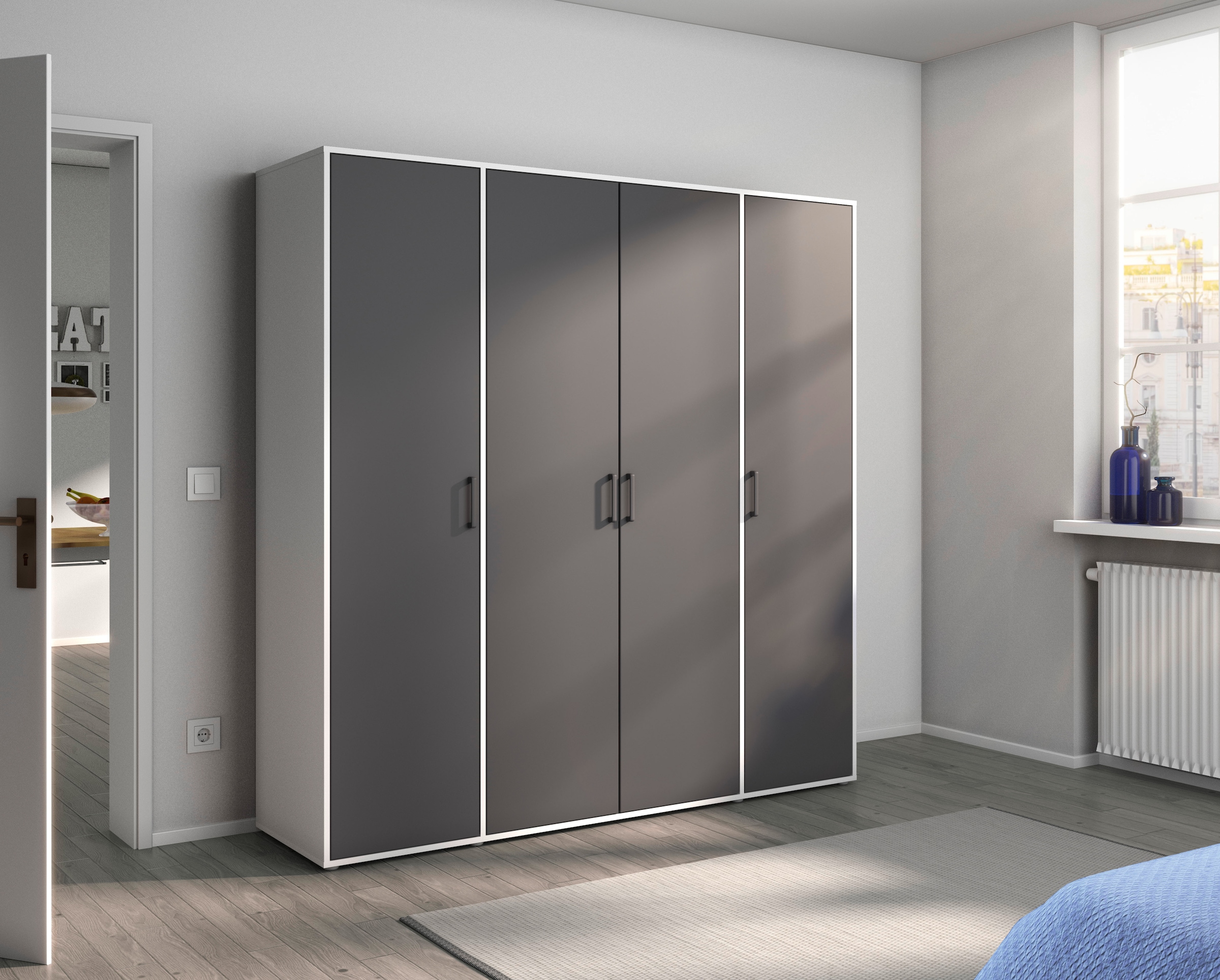 rauch Kleiderschrank »VOYAGER Otto´s Choice Garderobe Wäscheschrank TOPSELLER Schlafzimmer«, (in 3 verschiedenen Ausstattungen BASIC/CLASSIC/PREMIUM), Schrank mit modernen Griffen in viel Stauraum MADE IN GERMANY