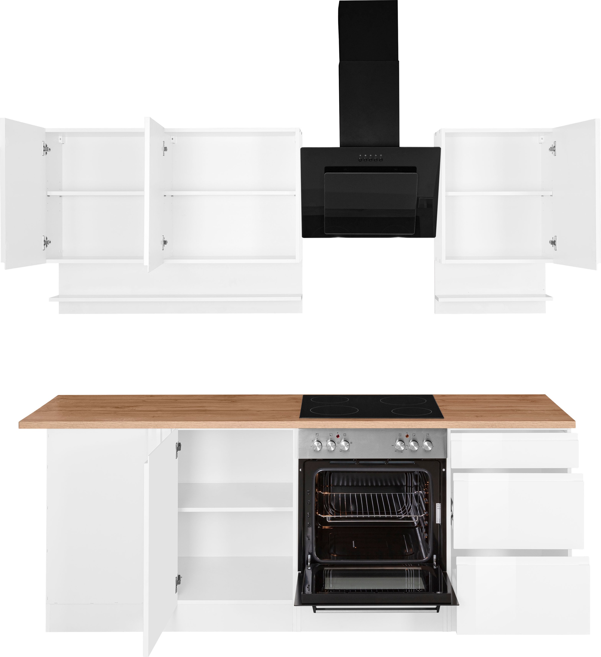 KOCHSTATION Winkelküche »KS-Virginia« Stellbreite 220/220 cm, wahlweise mit E-Geräten
