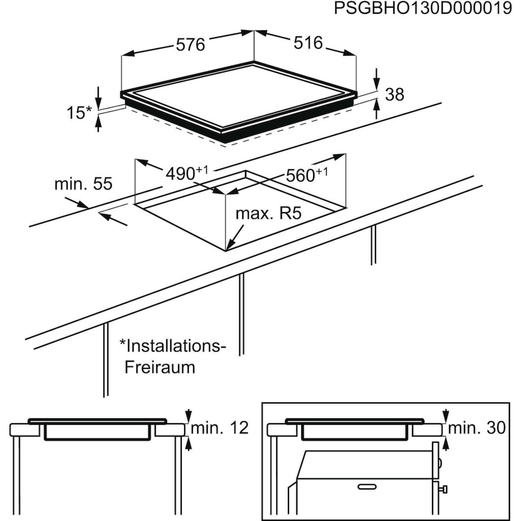 AEG Elektro-Herd-Set »EES33101ZM«, EES33101ZM 949 723 469, mit Backauszug