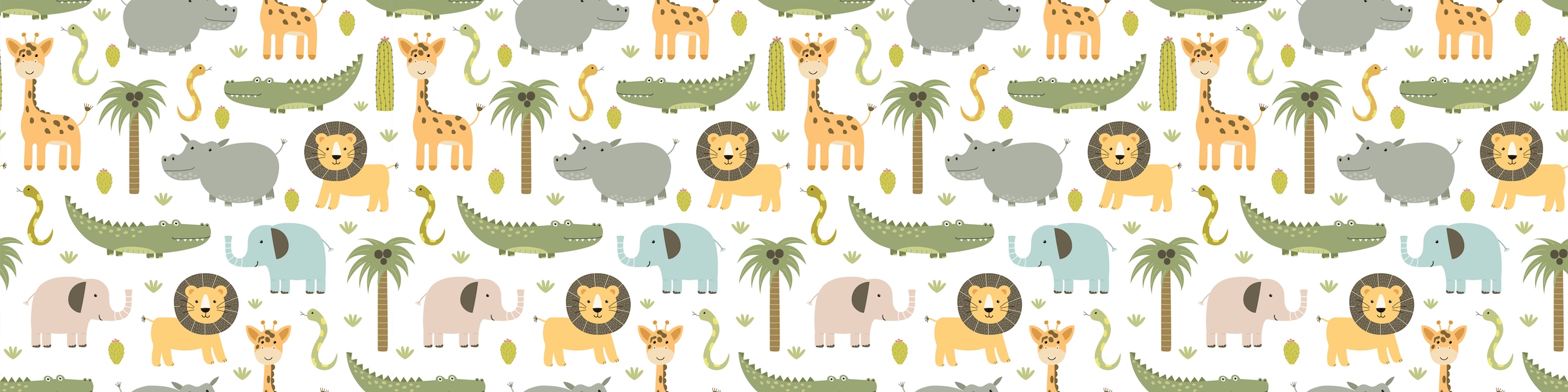 queence Bordüre »Zootiere«, gemustert, 3er Set, selbstklebend, kinderleichte Anbringung, Sticker