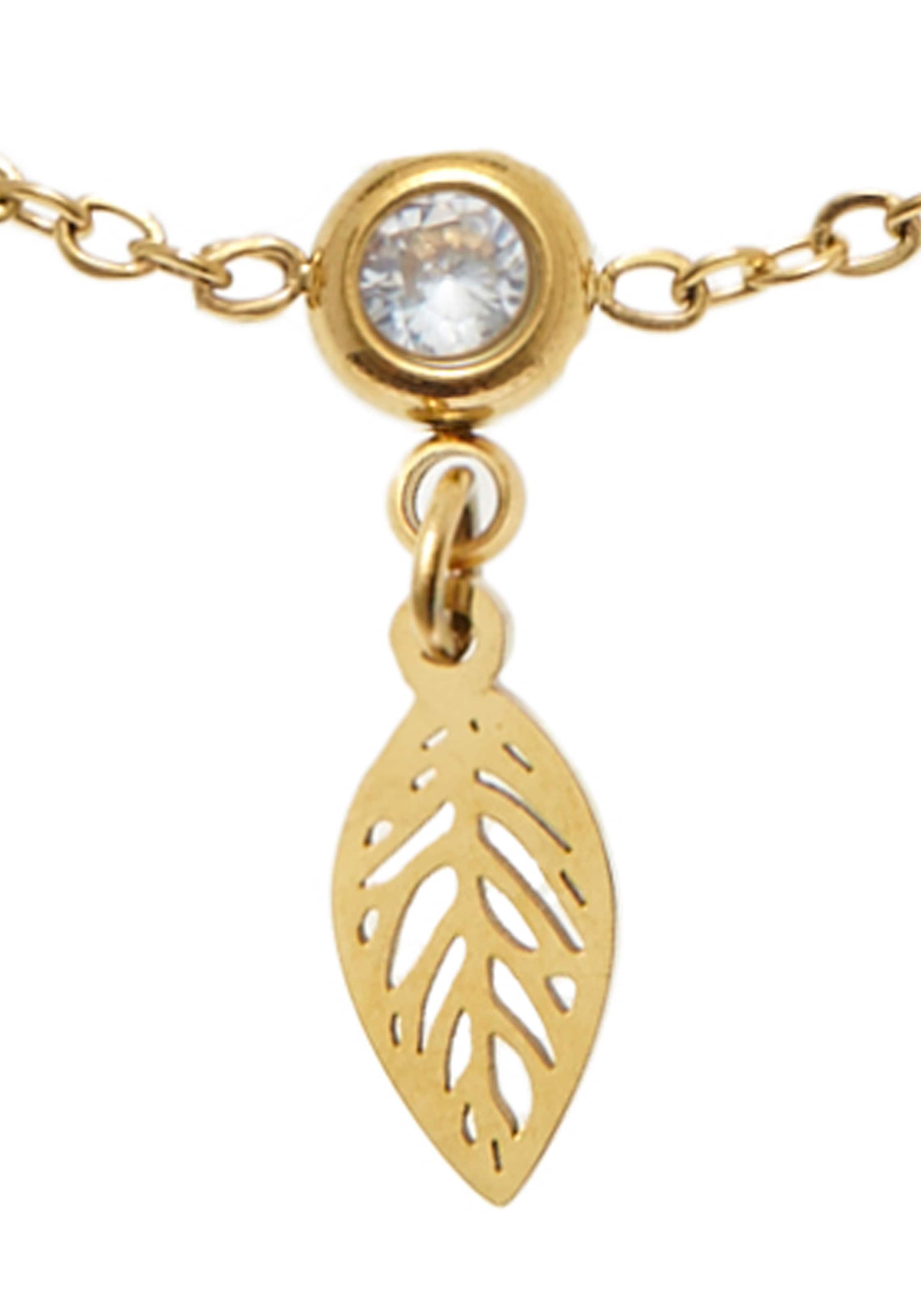 LASCANA Fußkette mit Anhänger »Edelstahlschmuck« Hochwertiger Fußschmuck mit Goldbeschichtung