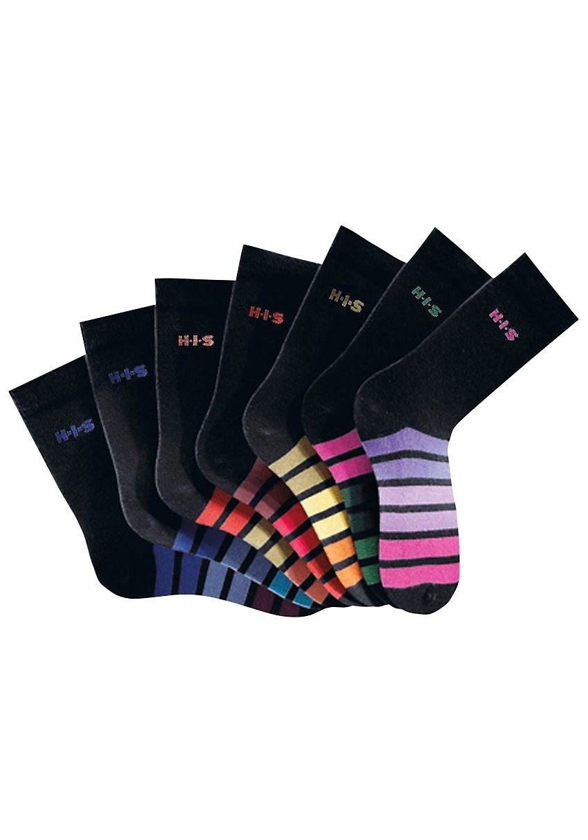 H.I.S Freizeitsocken, (Set, 7 Paar), mit buntem Ringelmuster bei ♕