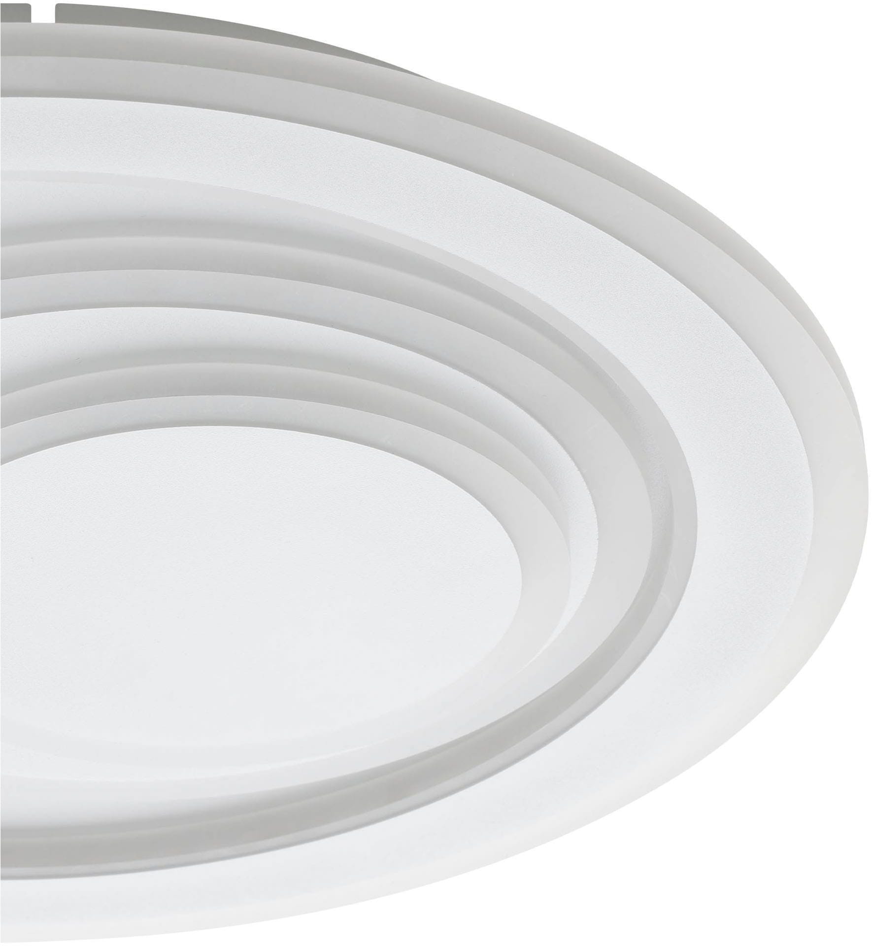 EGLO Deckenleuchte »Palagiano Deckenlampe, Deckenbeleuchtung, Kunststoff, Metall, Lampe« LED-Modul 1 Stk. Neutralweiß Wand-/Deckenleuchte - H5 x Ø38 cm - weiß - 14,7W inkl.