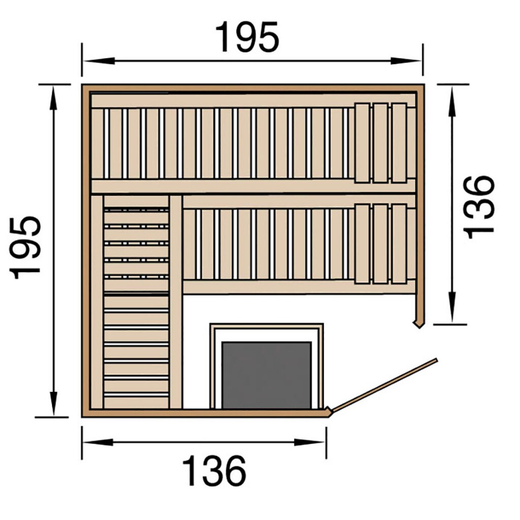 weka Sauna »Kemi«, (Set), 7,5 kW-Ofen mit digitaler Steuerung