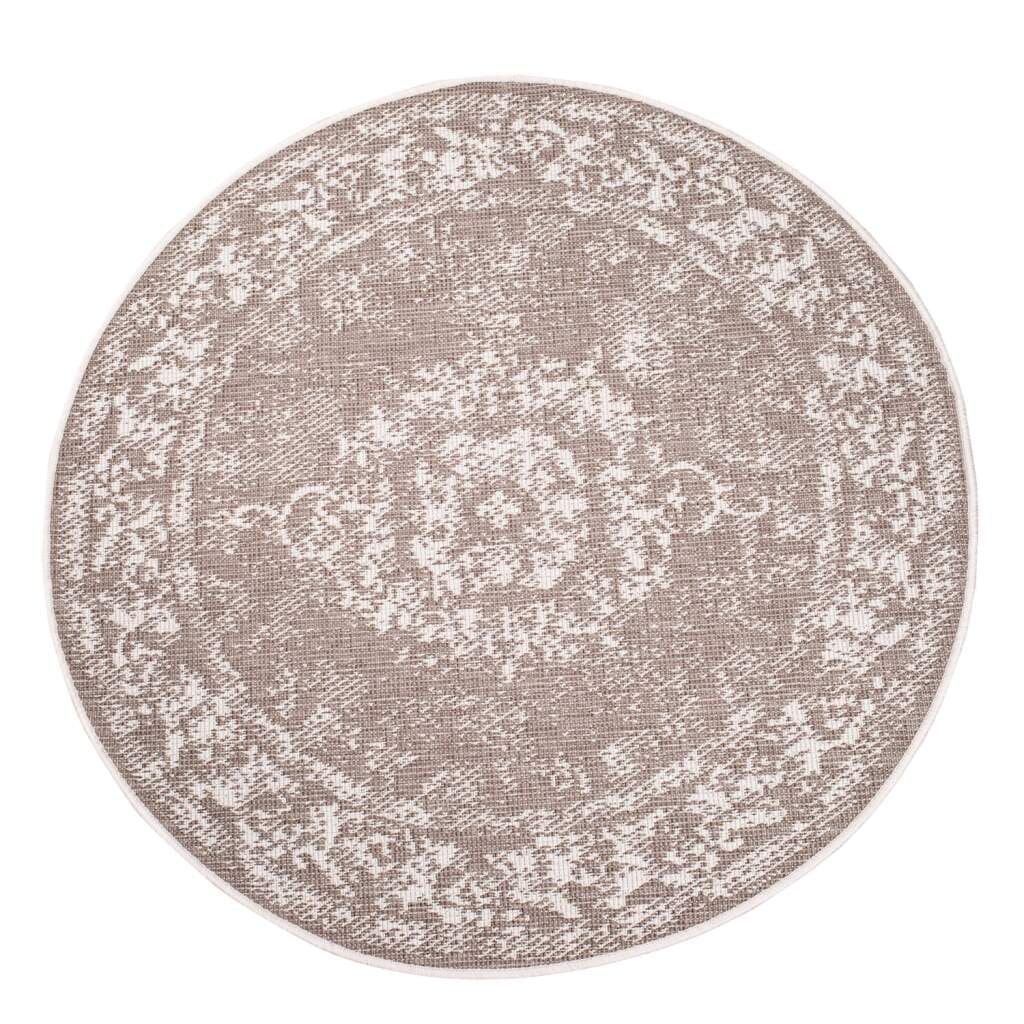 Carpet City Outdoorteppich »DUO RUG 5577«, rund, 5 mm Höhe, Wendeteppich Wetterfest In- & Outdoor, Balkon, Terrasse, Wohnzimmer