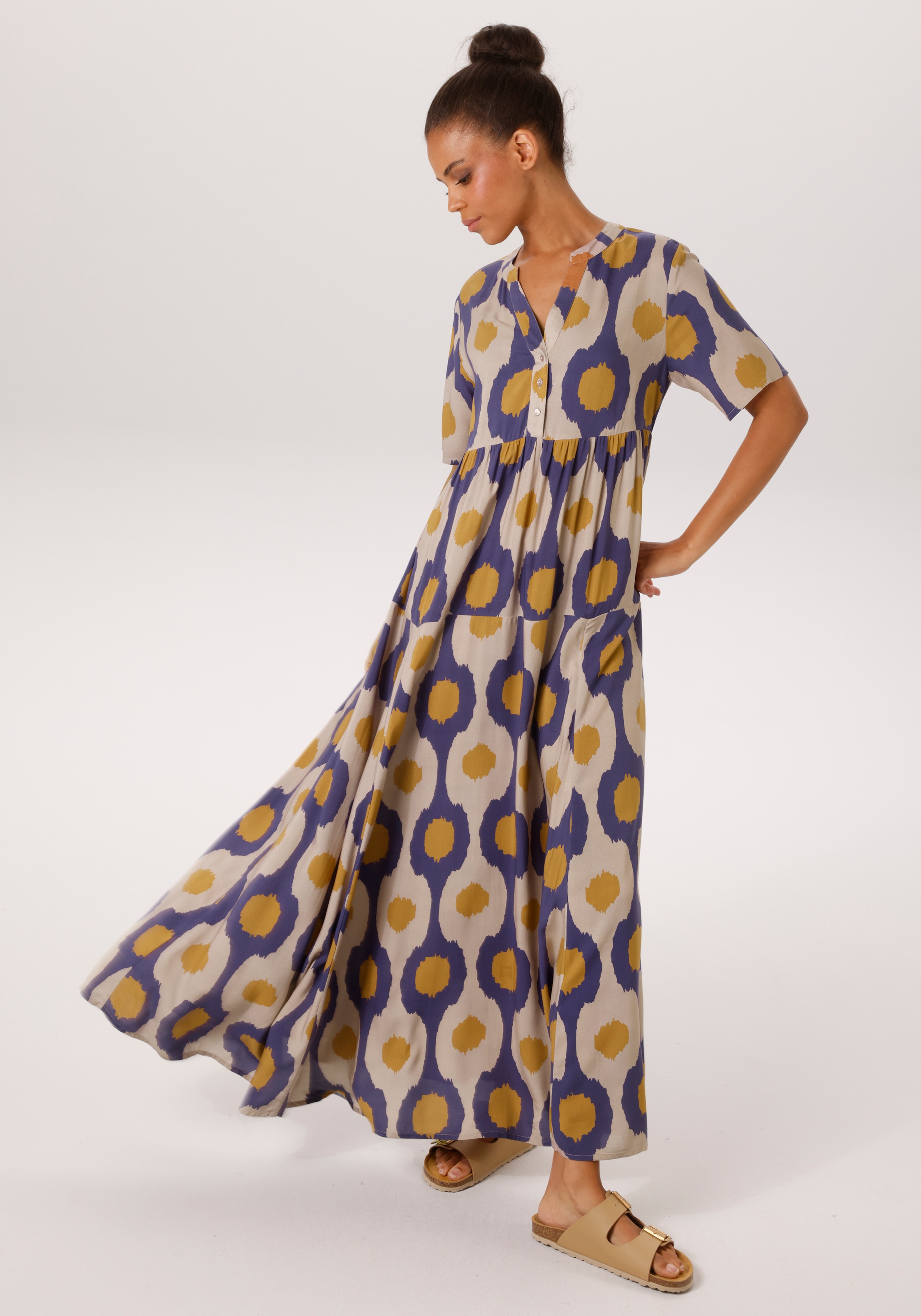 Aniston CASUAL Sommerkleid mit großflächigen, grafischen Druck - NEUE KOLLEKION