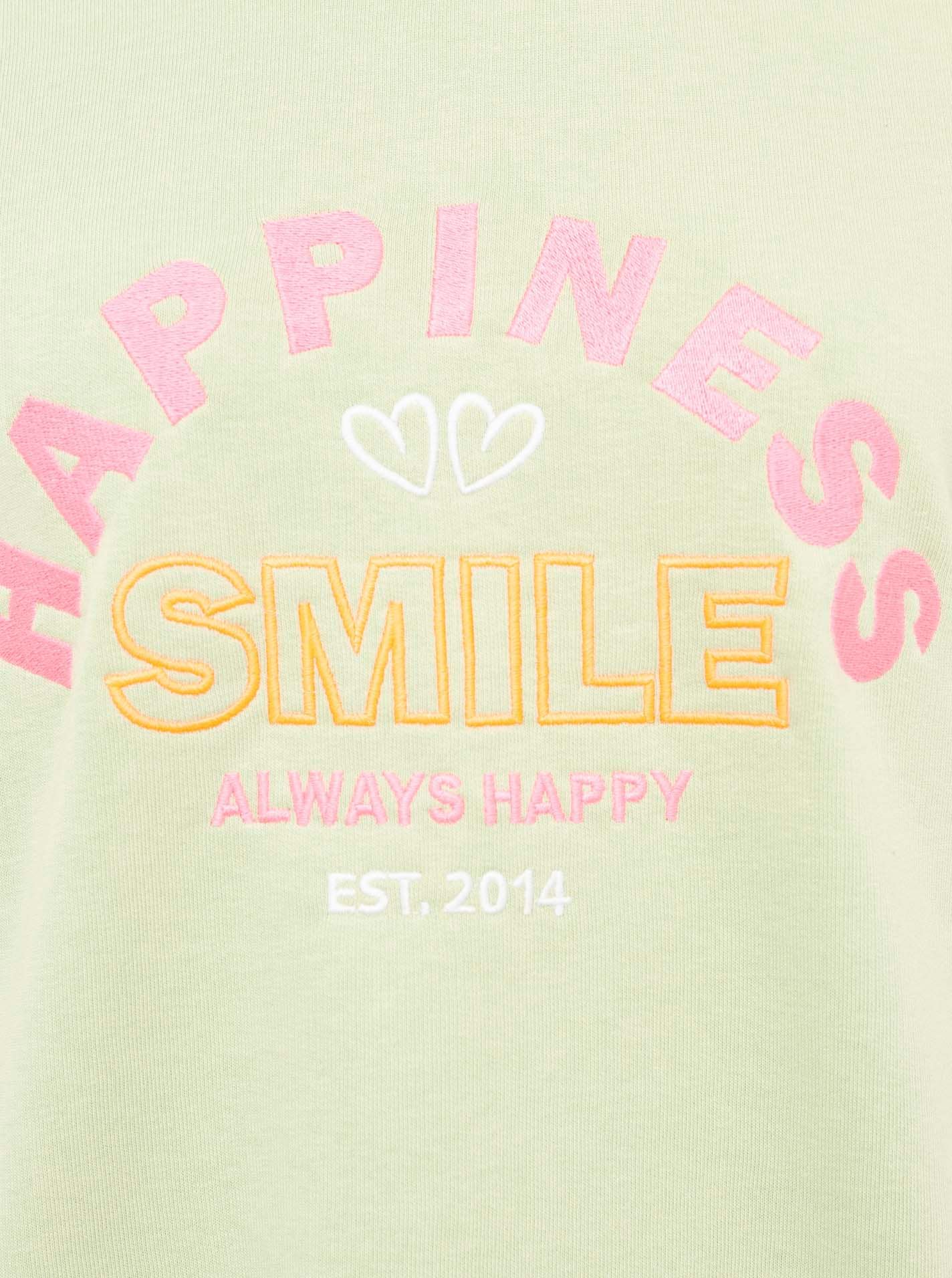 Zwillingsherz Langarmshirt »"Smile"« 3/4-Arm, Rundhalsausschnitt, Stickerei