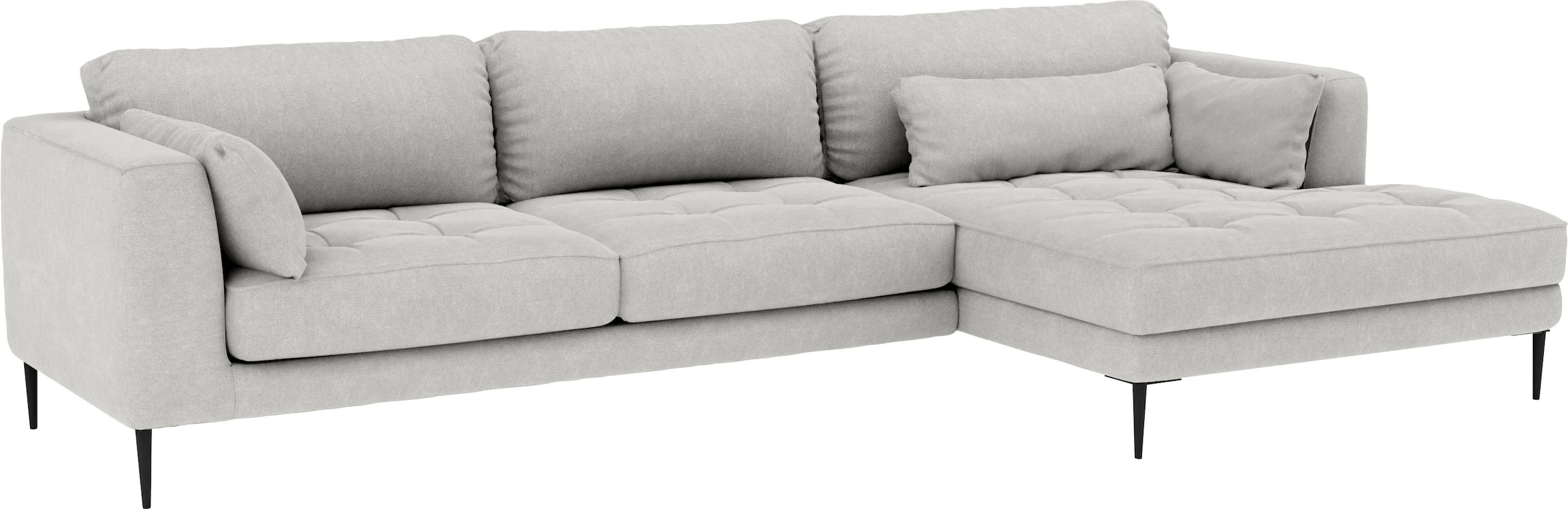TRENDMANUFAKTUR Ecksofa »Luzi, wahlweise mit Schlaffunktion & Bettkasten. L-Form«, Designsofa mit tollem Sitzkomfort, Metallfüße schwarz, Breite 280 cm