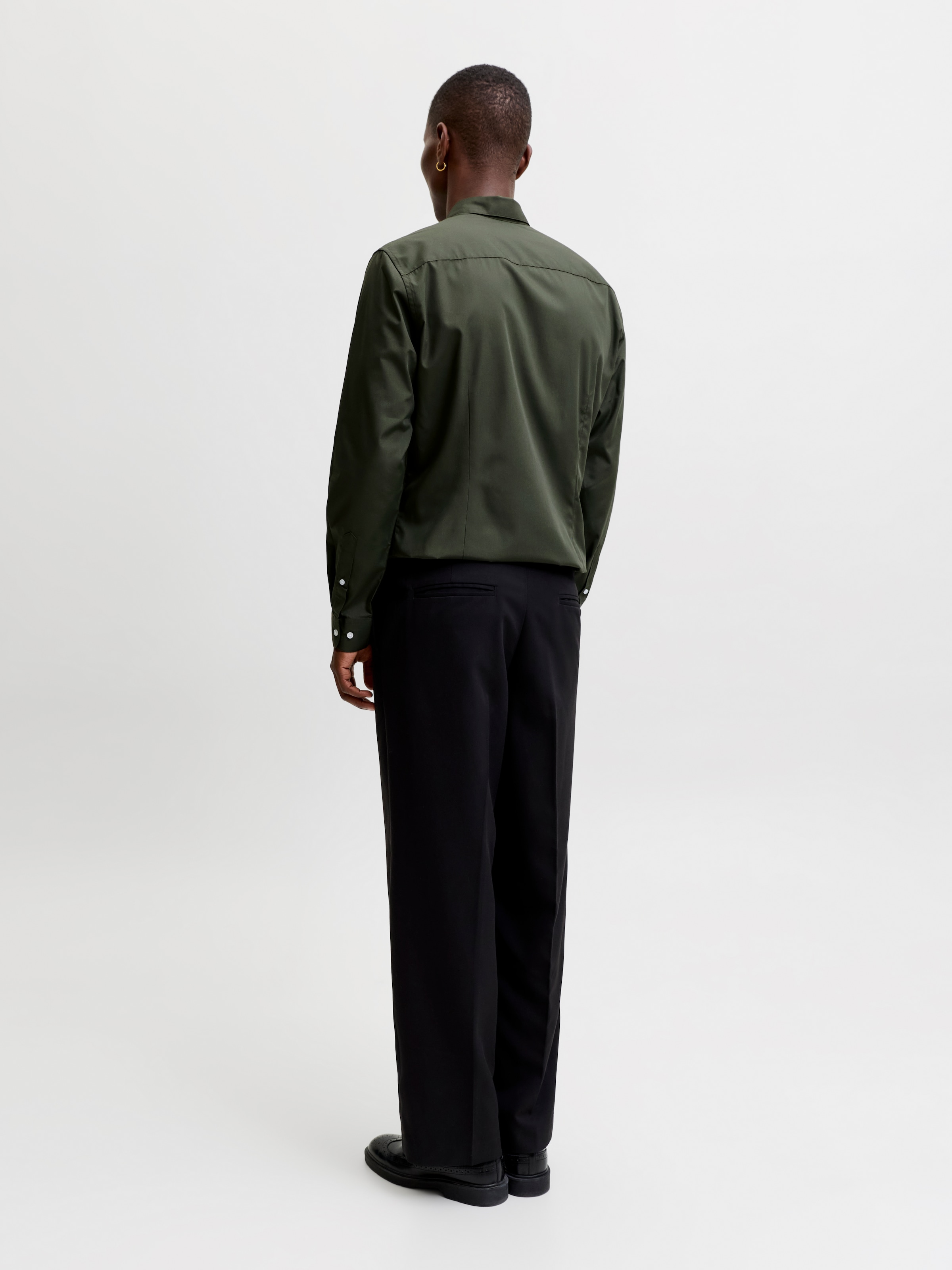 Jack & Jones Langarmhemd »JJJOE SHIRT LS PLAIN« Materialmix, slim fit