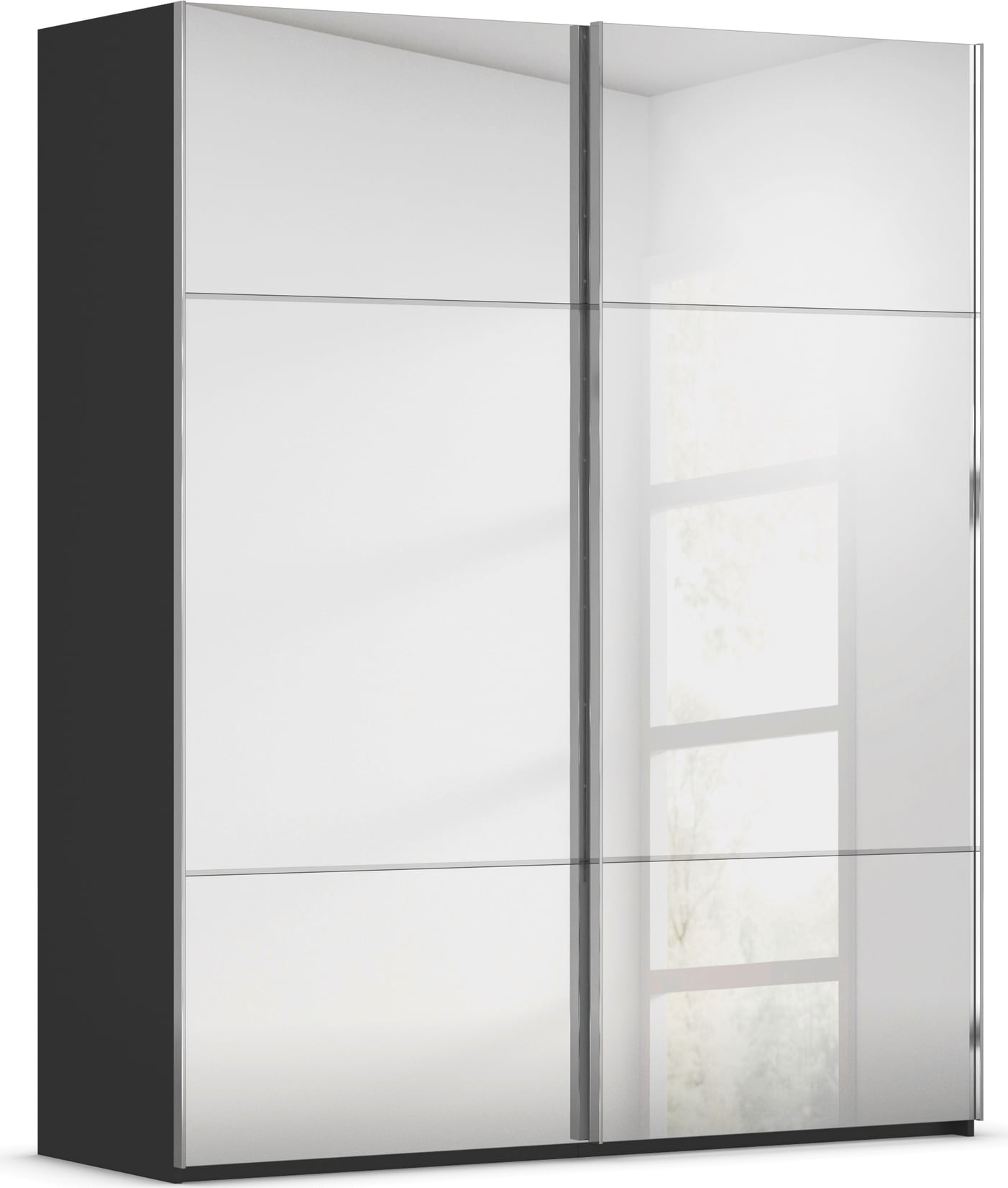 rauch Schwebetürenschrank »Kleiderschrank Schrank Garderobe Schlafzimmerschrank SCALE-TRIO« edle dreigeteilte Front mit 2 Zierleisten Spiegelfront MADE IN GERMANY