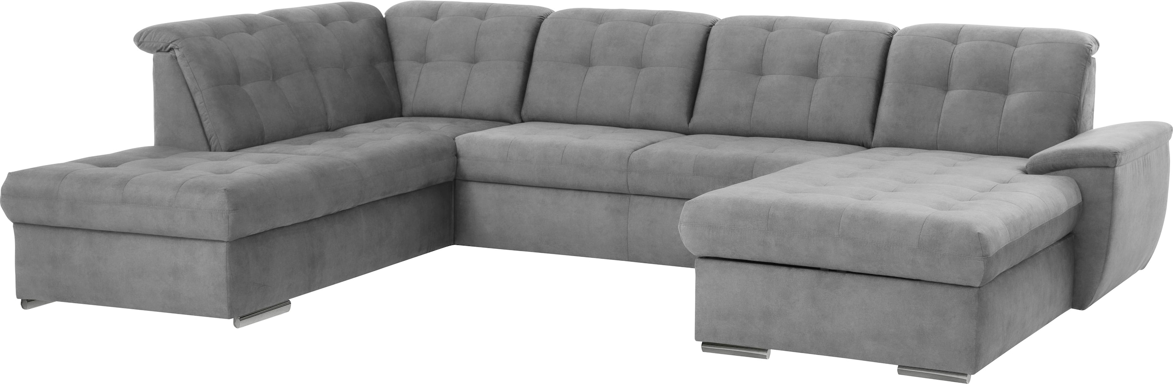exxpo - sofa fashion Wohnlandschaft »Durango, aufwendige Sitz- und Rückenverarbeitung, bequem, U-Form«, inkl. Kopfteilverstellung, wahlweise mit Bettfunktion und Bettkasten