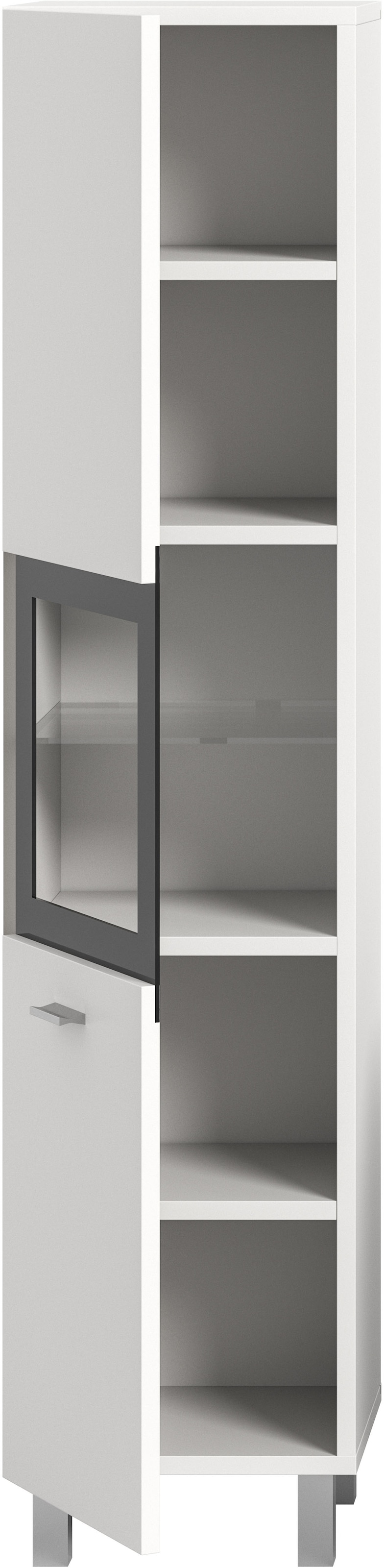 welltime Hochschrank »Tampa, Höhe 125cm, hängend oder stehend montierbar«, Badschrank, Bad-Hängeschrank, Badezimmer, Bad-Möbel