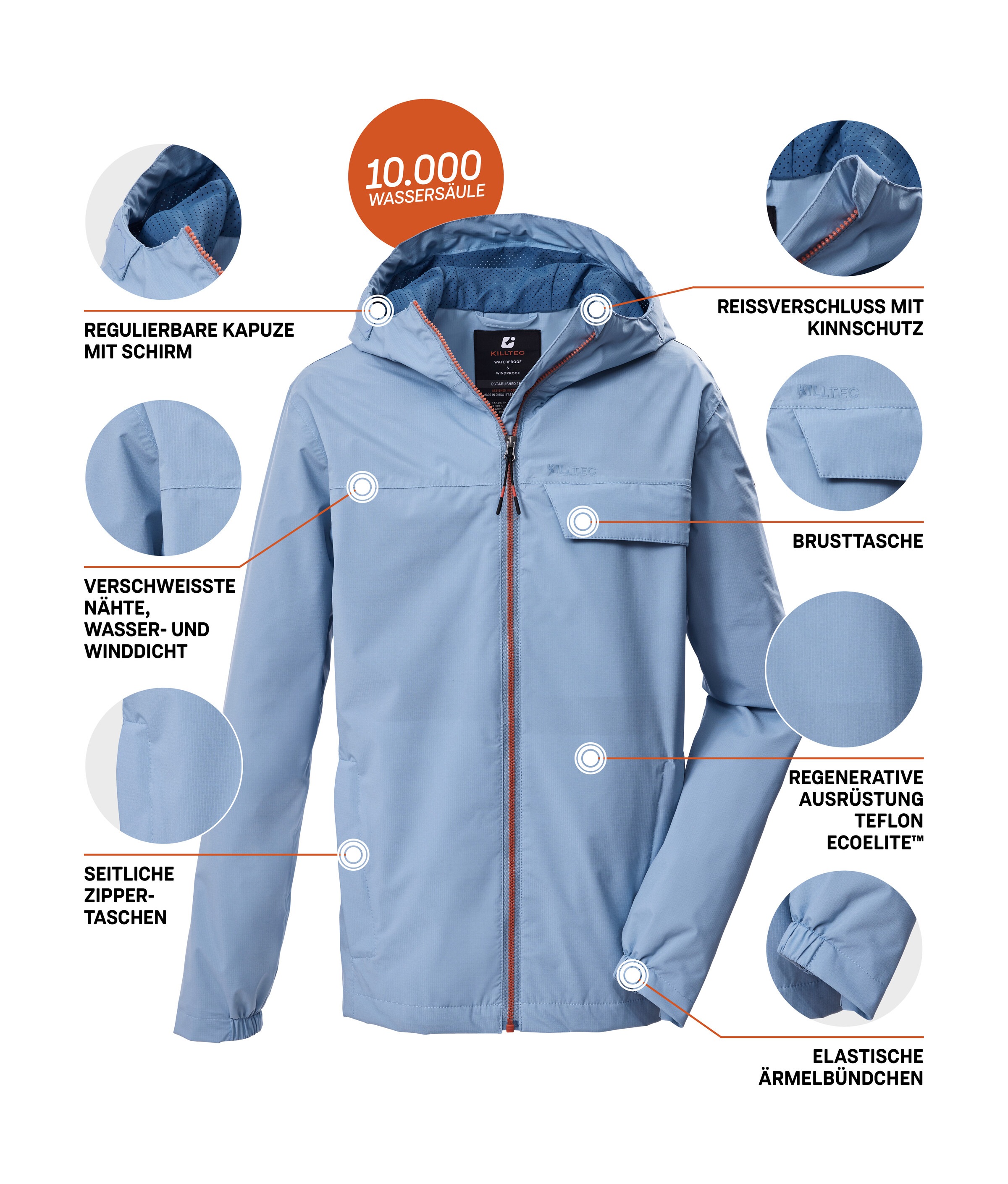 Killtec Funktionsjacke »KOS 125 BYS JCKT« Wind- und wasserdicht, verschweißte Nähte, Teflon EcoElite™