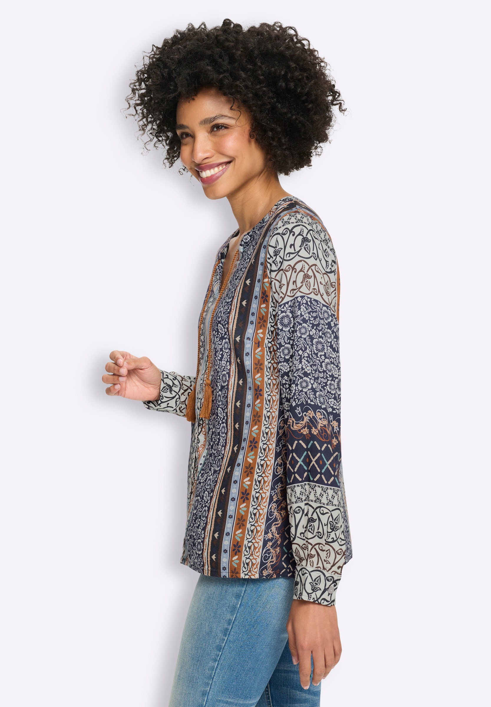 heine Klassische Bluse »Druckbluse Druckbluse in Patch-Optik«