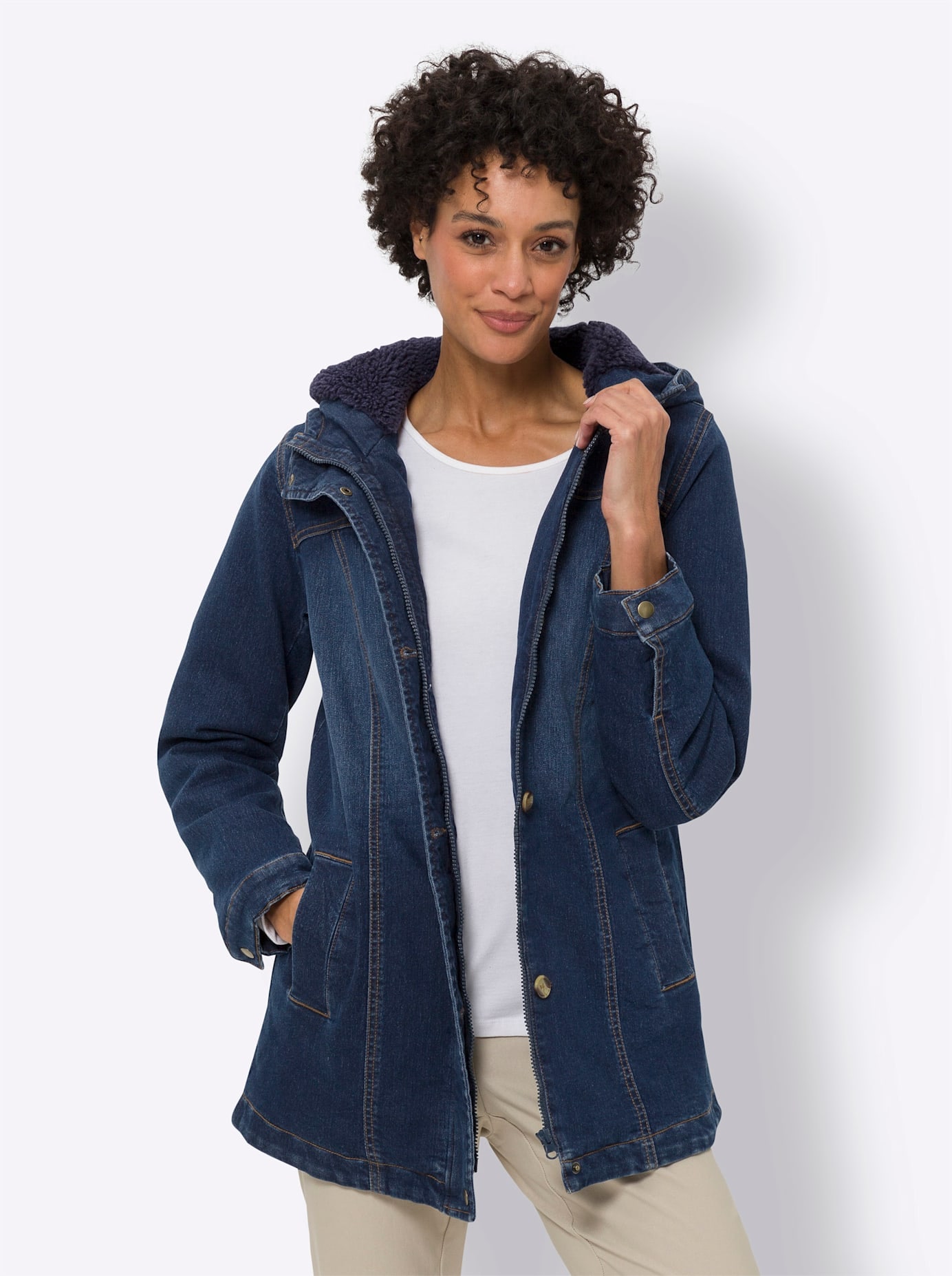 Classic Basics Jeansjacke, mit Kapuze