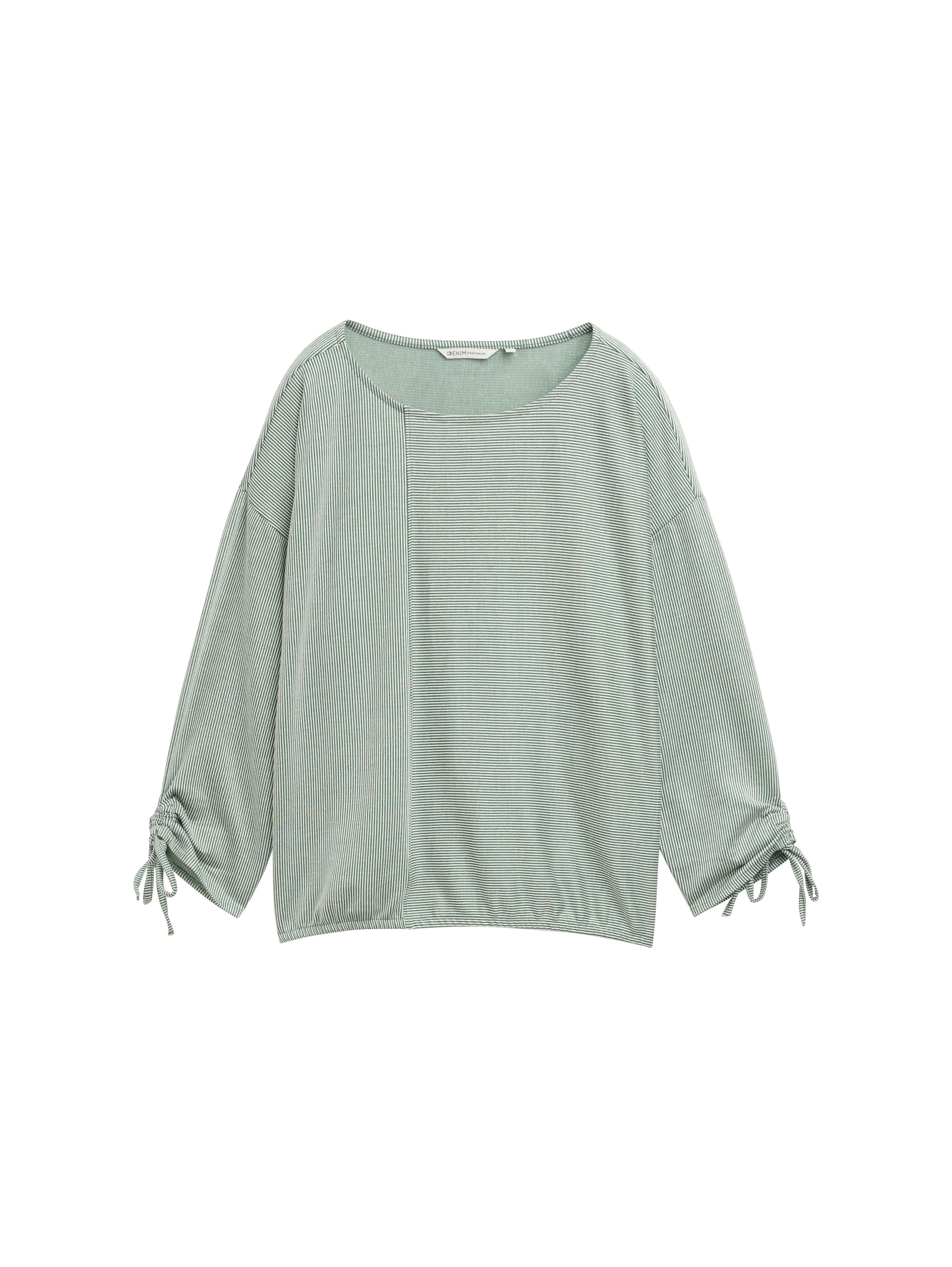 TOM TAILOR Denim 3/4-Arm-Shirt, in feiner Rippoptik