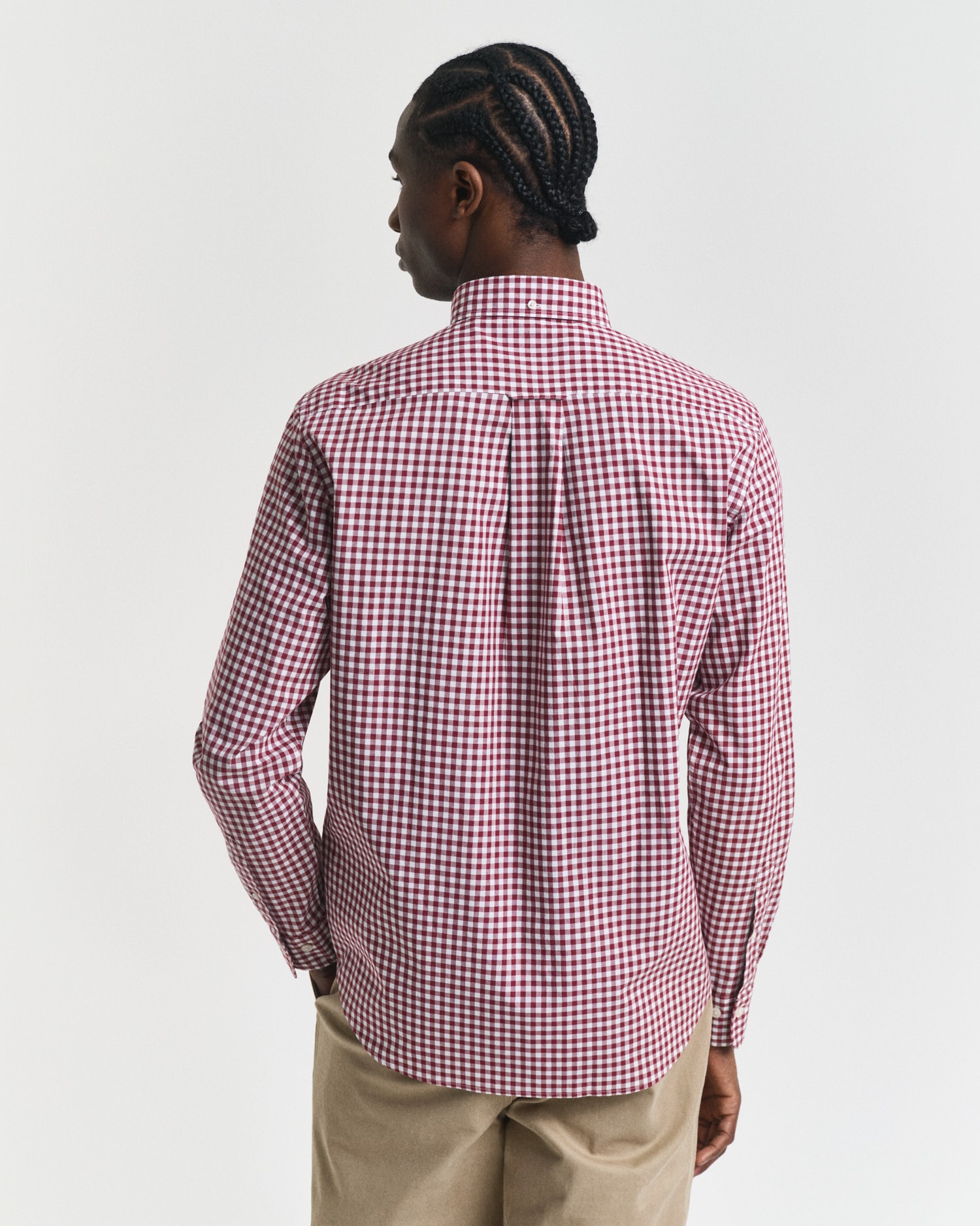 Gant Langarmhemd »REG POPLIN GINGHAM SHIRT« mit Logostickerei auf der Brust