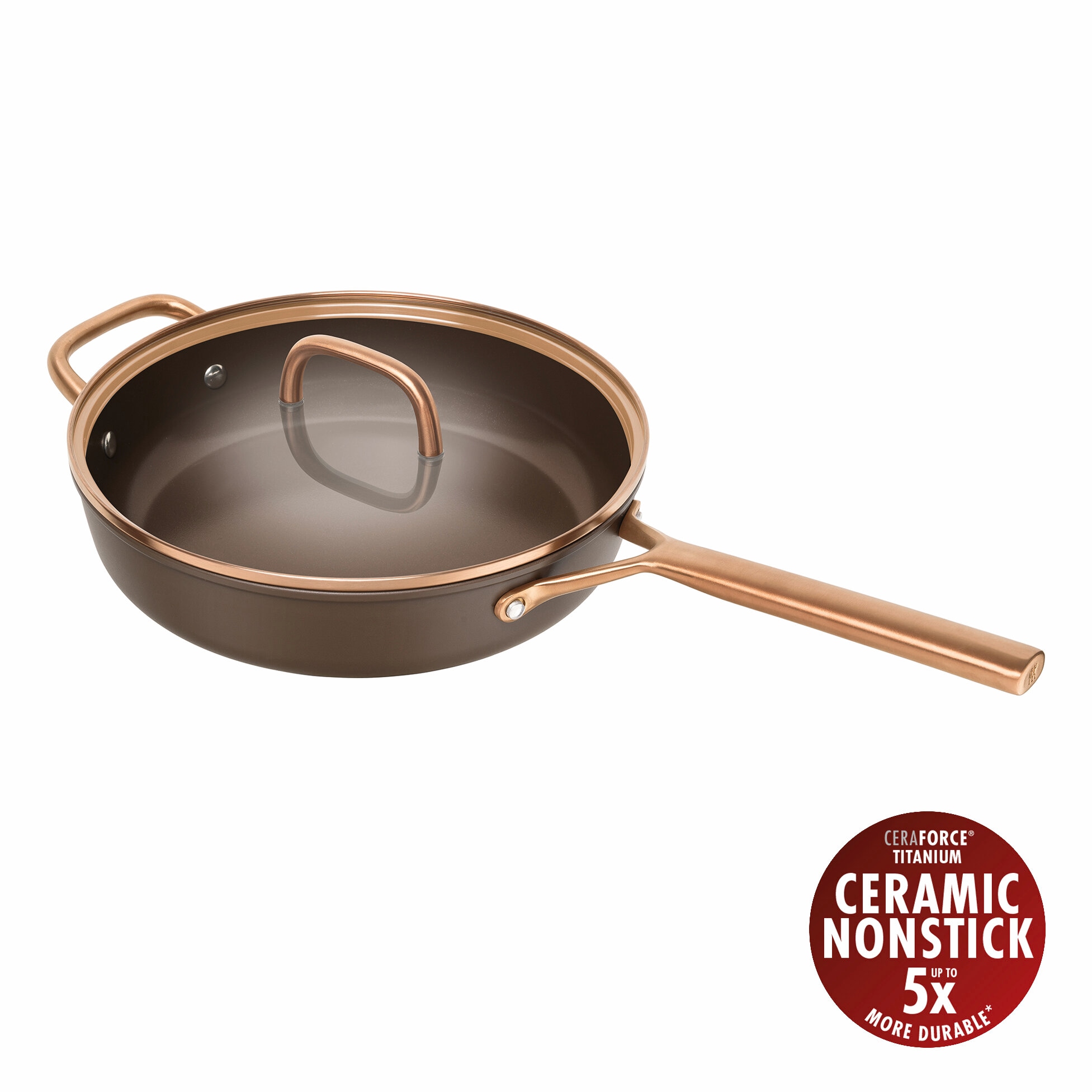 Zwilling Schmorpfanne »Milano, Pfanne mit Glasdeckel« Aluminium 1 tlg. Keramik-Antihaftbeschichtung, Induktion, Made in Italy