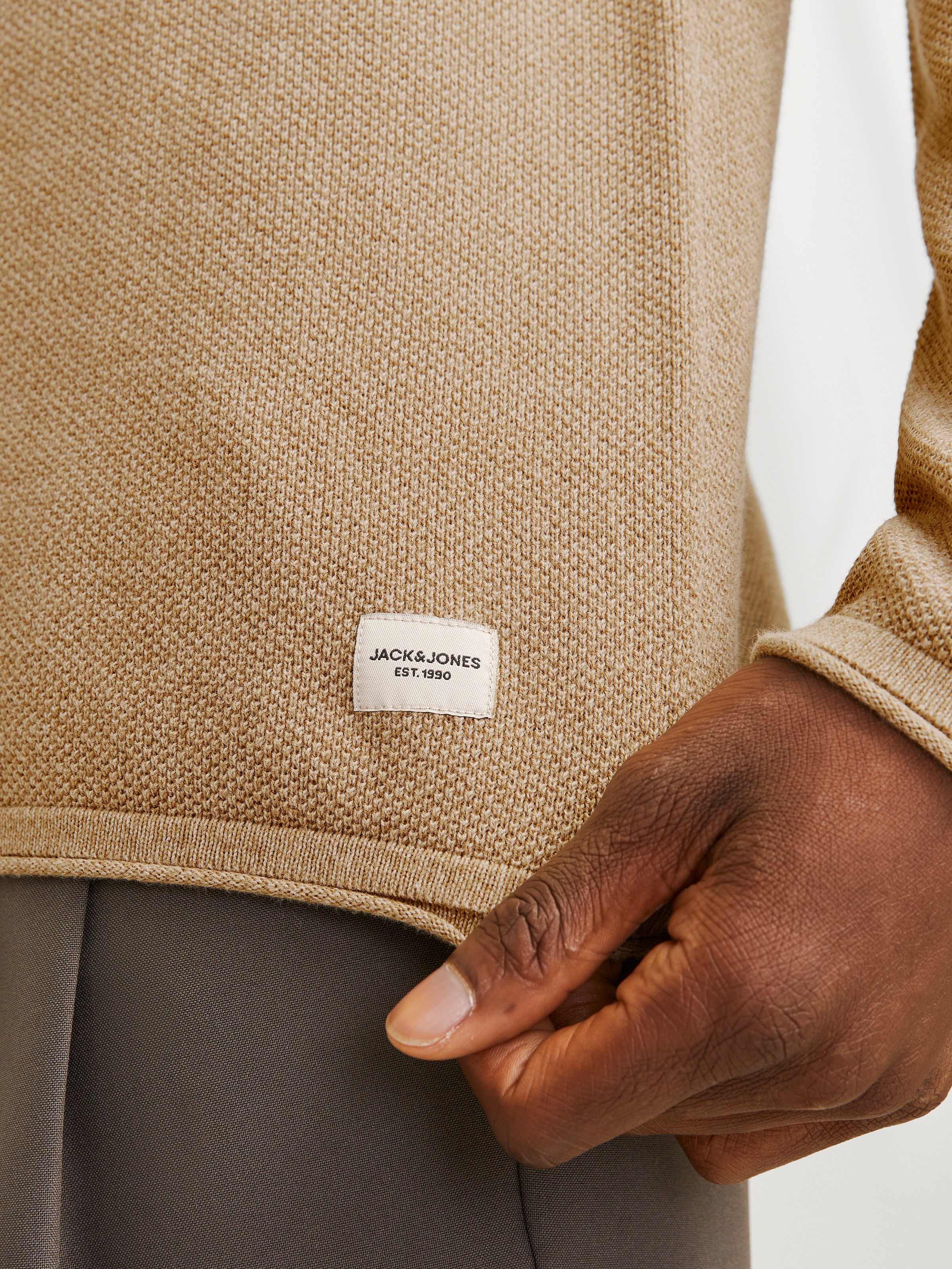 Jack & Jones Rundhalspullover »JJEHILL KNIT CREW NECK NOOS«, aus Strukturstrick