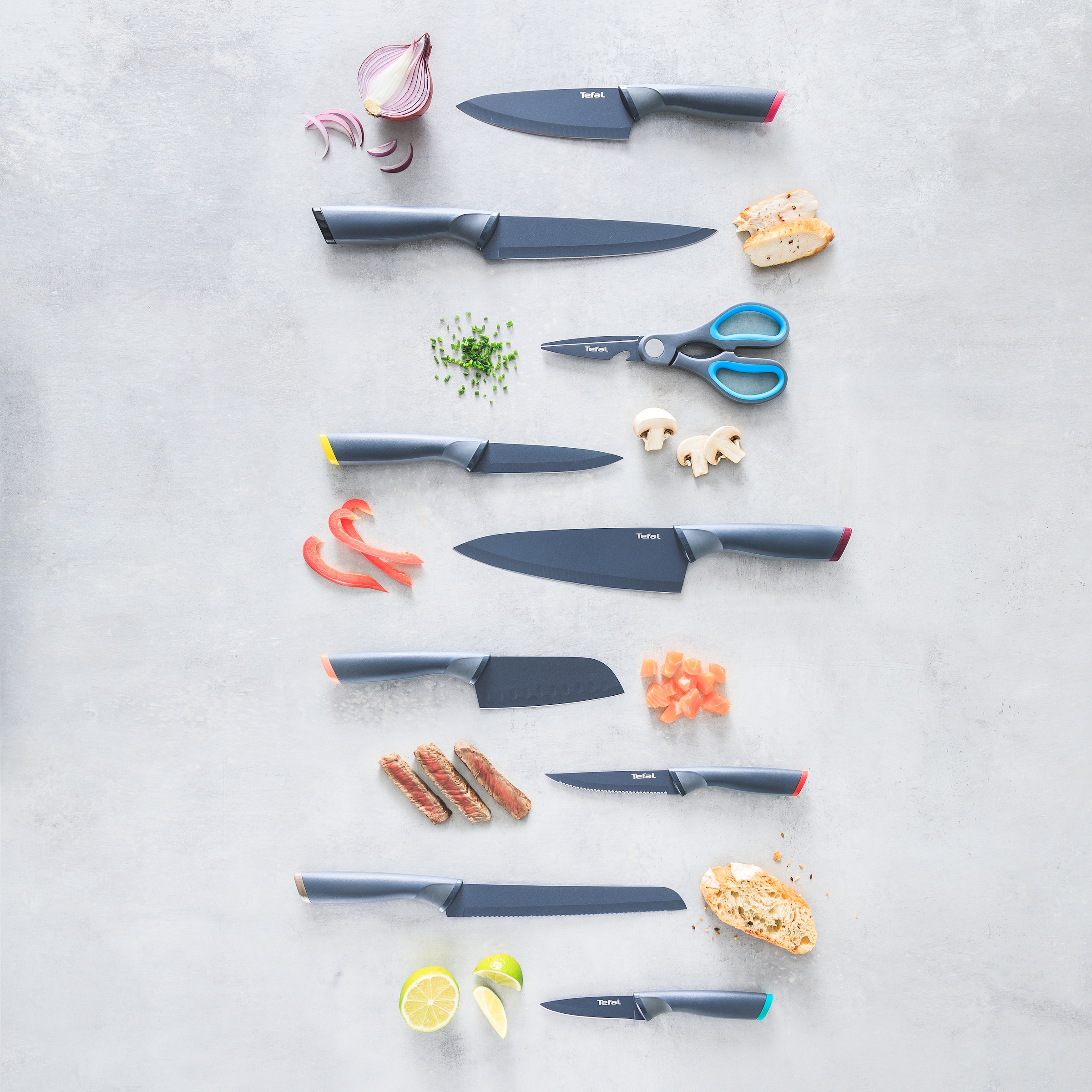 Tefal Brotmesser »Fresh Kitchen« 20 cm, Klingen aus rostfreiem Stahl, Titan-Versiegelung, Klingenschutz