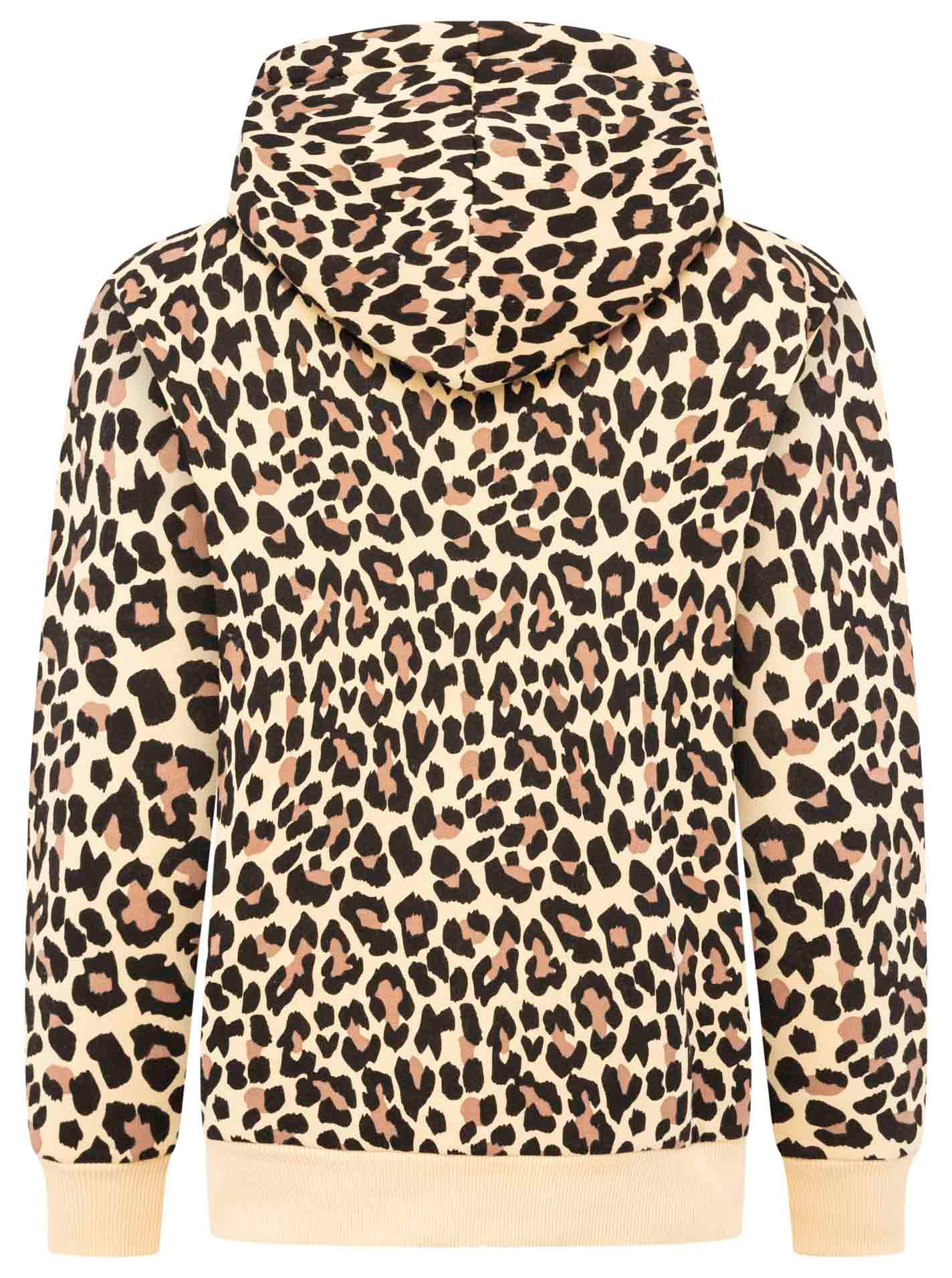 Zwillingsherz Kapuzensweatjacke »"Leo AOP"«, Langarm, Fronttaschen, Reißverschluss, Animal-Muster, modisch